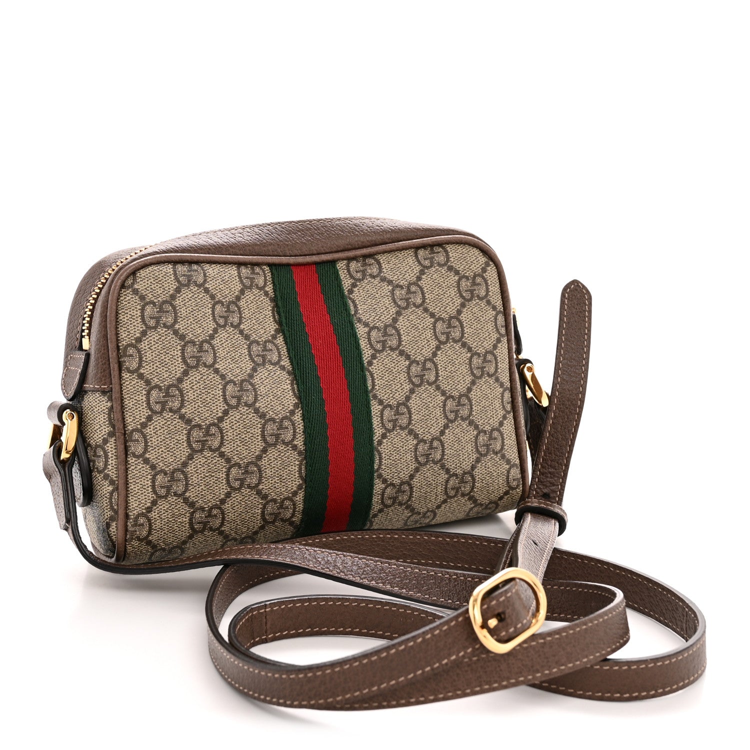 GG Supreme Monogram Web Mini Ophidia Shoulder Bag Brown