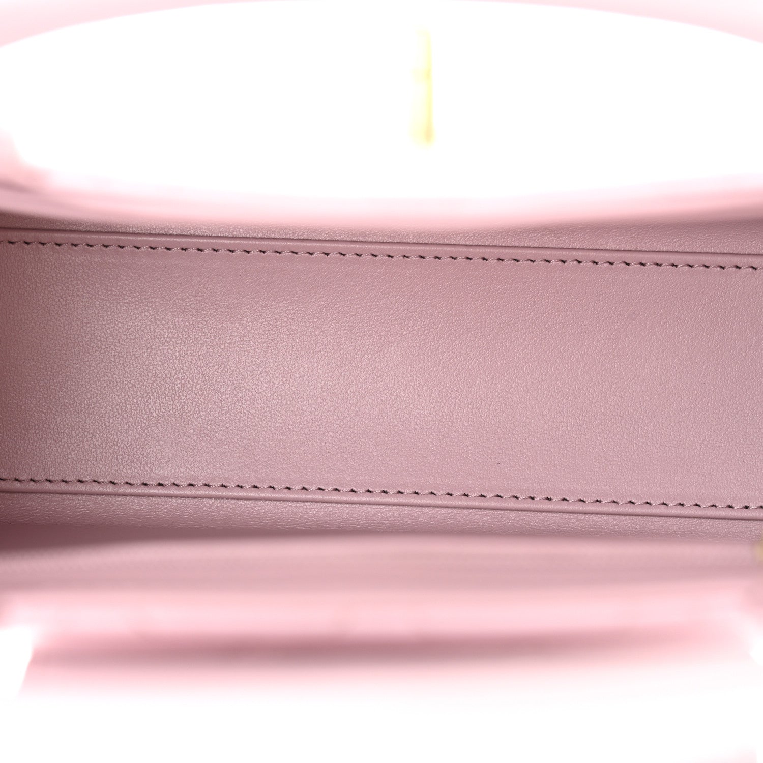 Shiny Aged Calfskin Quilted Nano Kelly Shopper Light Pink