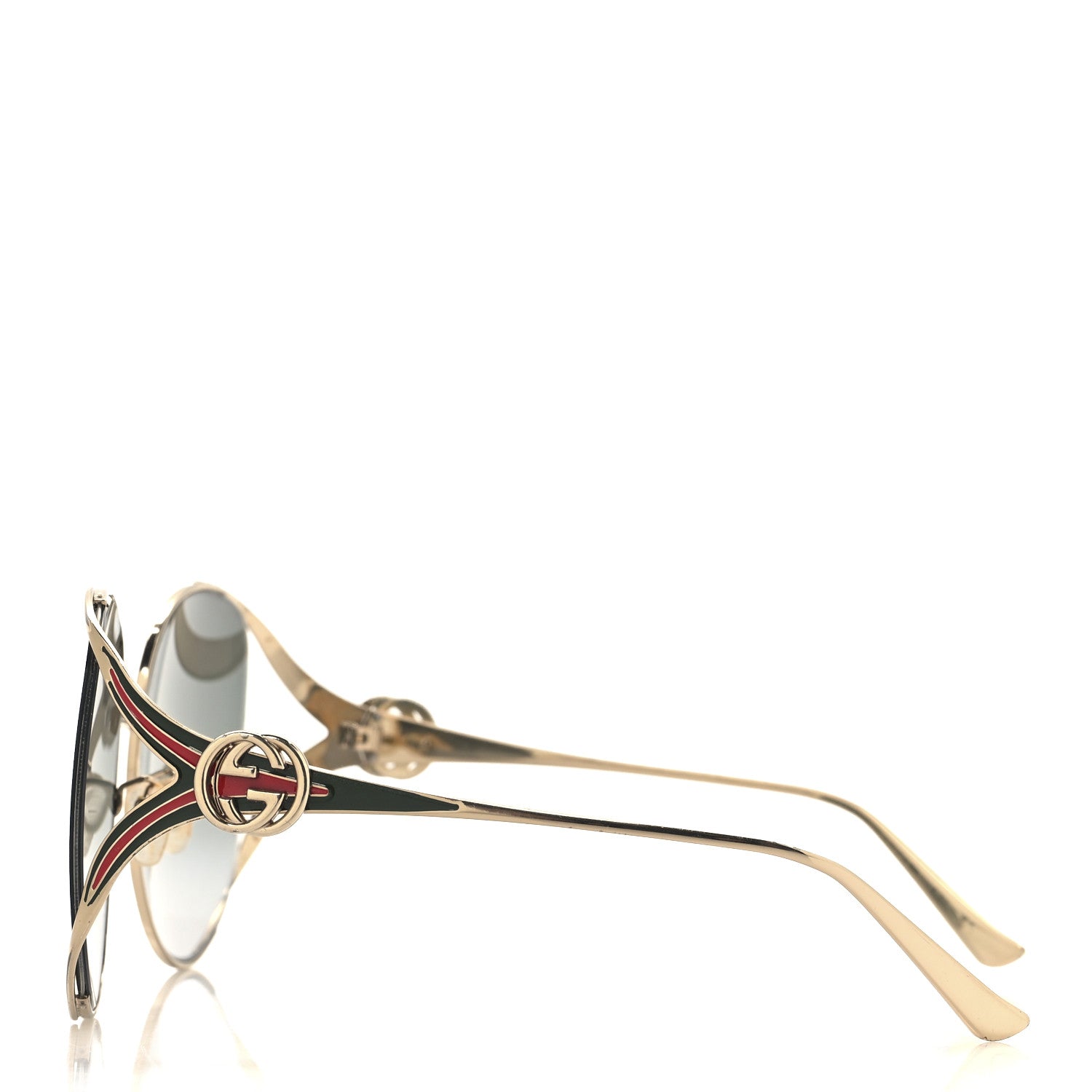 Metal Oversized Round Frame GG0225S Sunglasses Gold