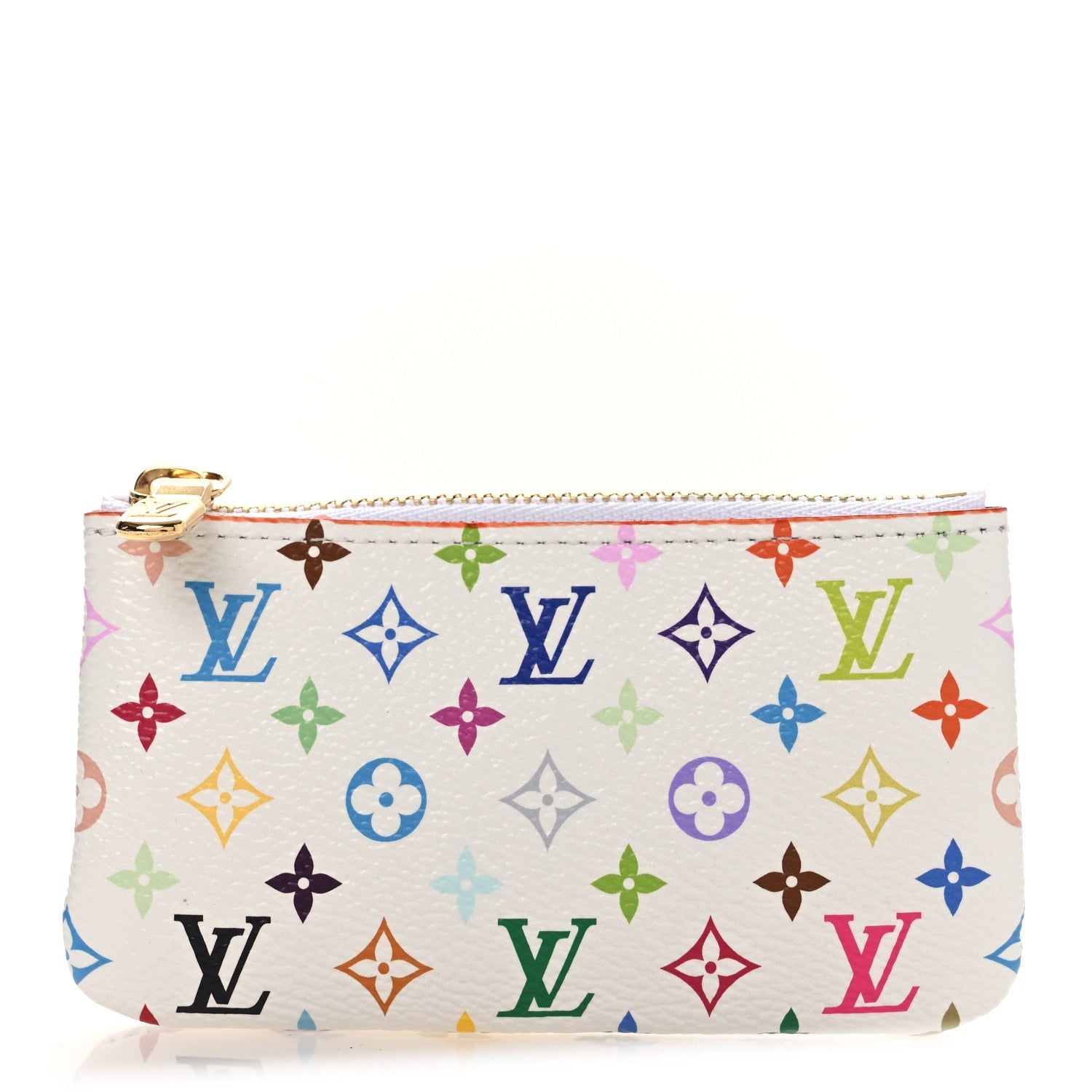 LV X TM Monogram Multicolor Key Pouch White