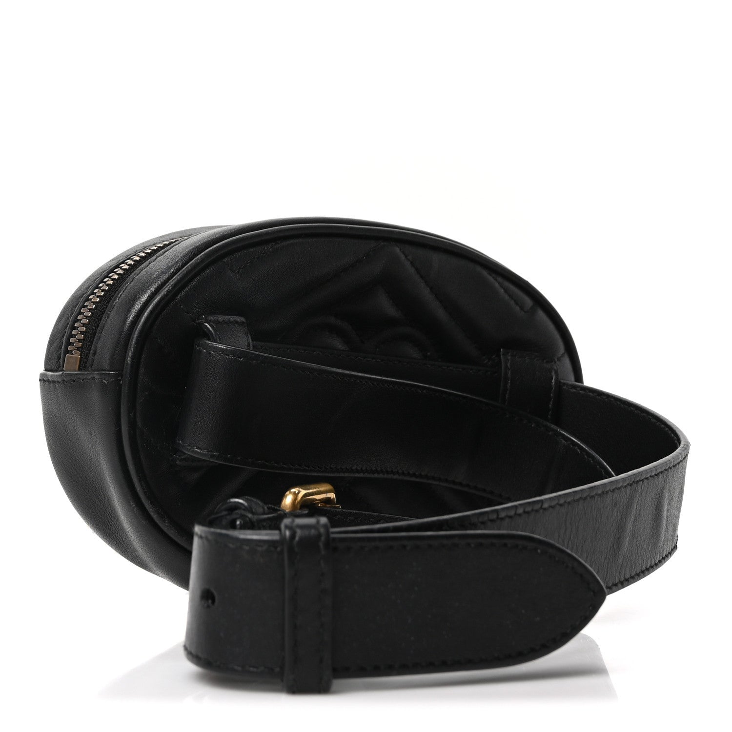 Calfskin Matelasse GG Marmont Belt Bag 75 30 Black