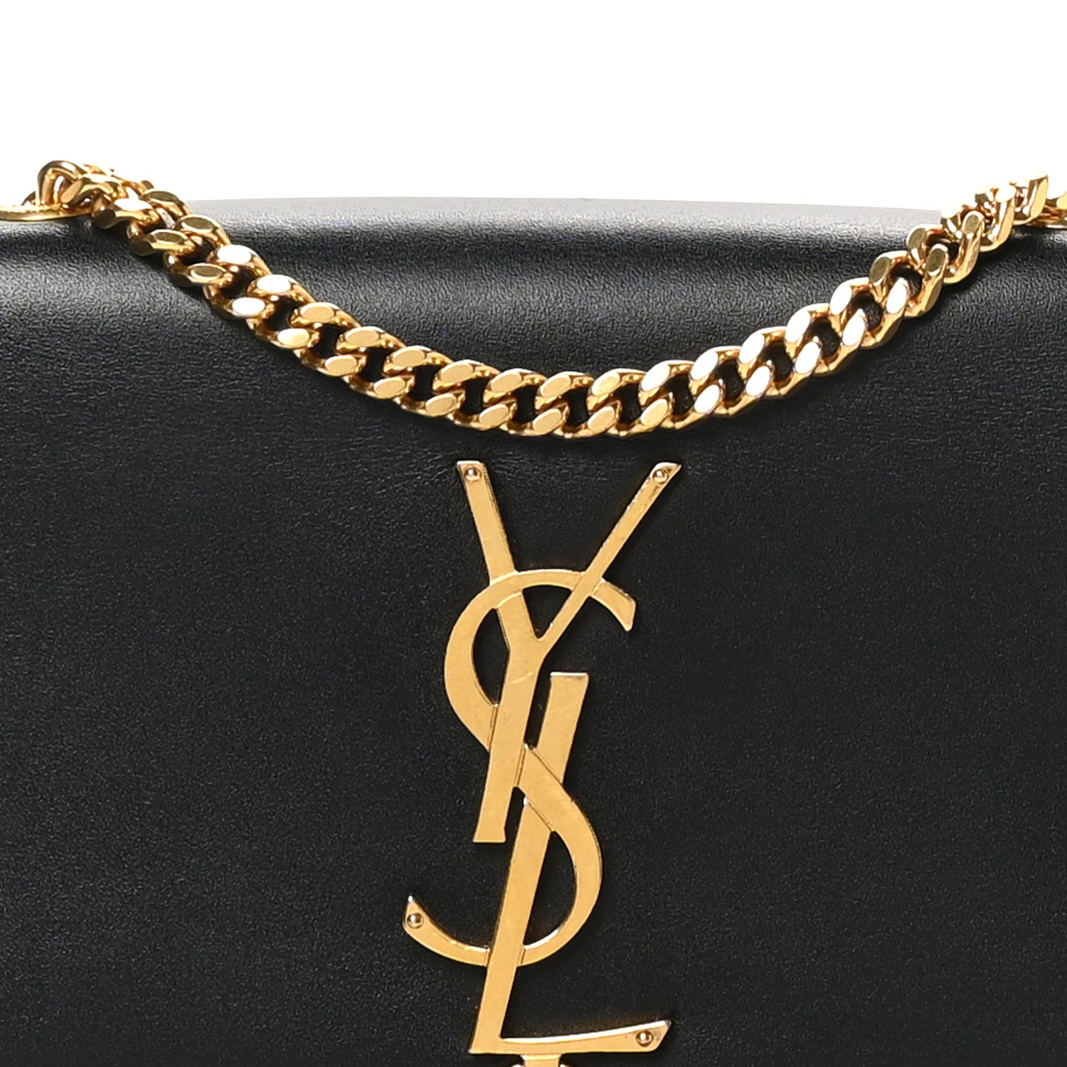 Calfskin Small Classic Monogram Kate Tassel Satchel Black
