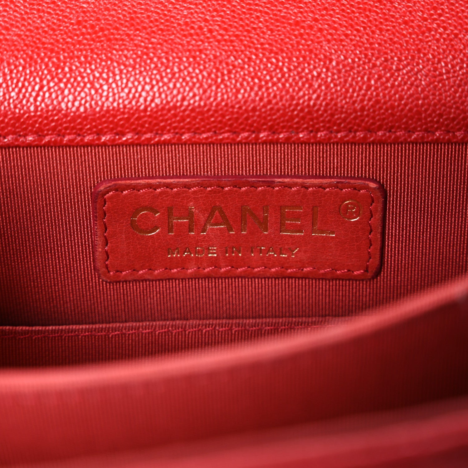 Caviar Quilted North South Boy Flap Red