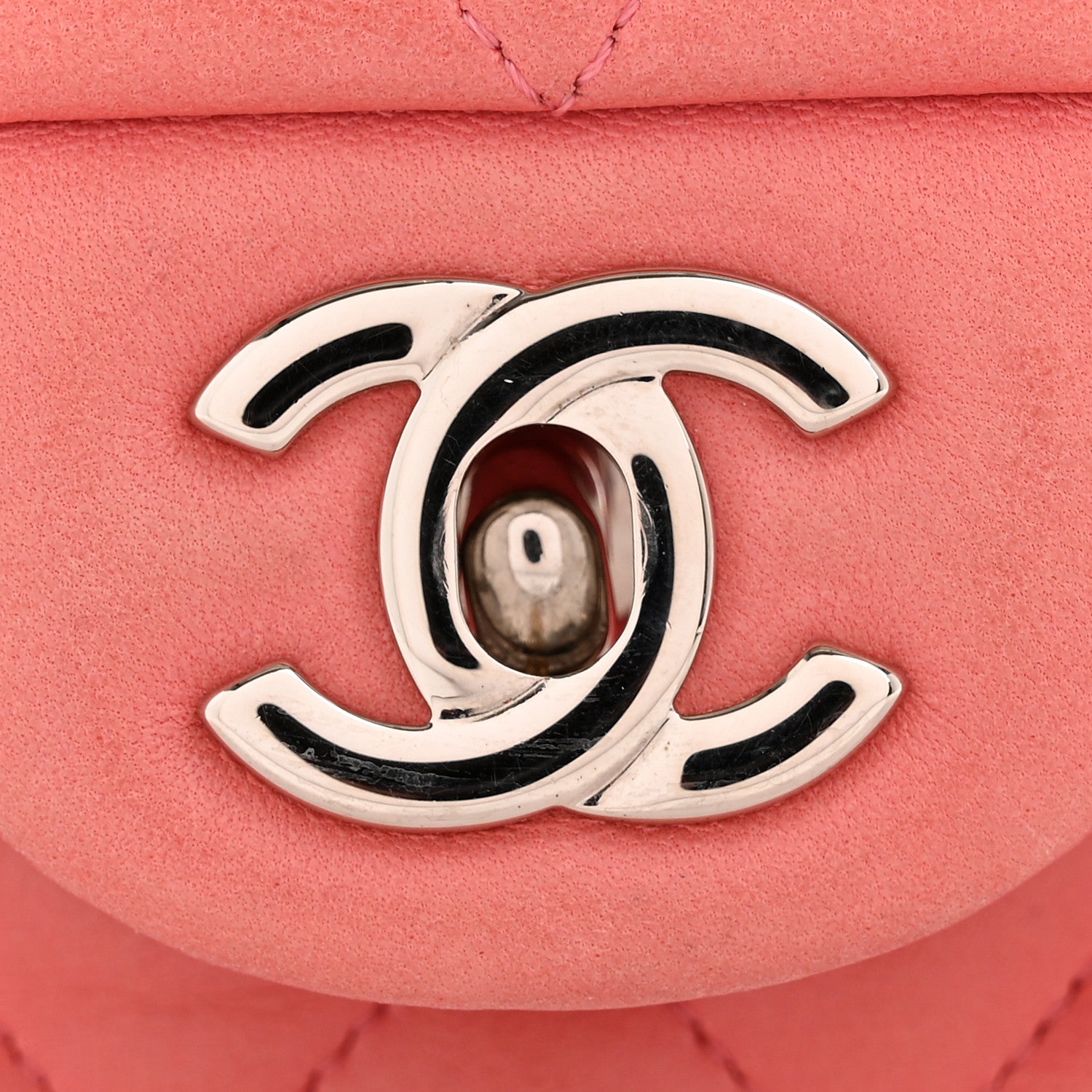 Lambskin Quilted Medium Double Flap Pink