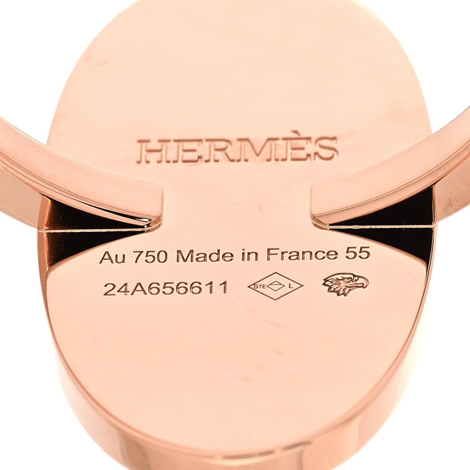18K Rose Gold Ceramic Diamond MM Chaine d'Ancre Verso Ring  55 7.25