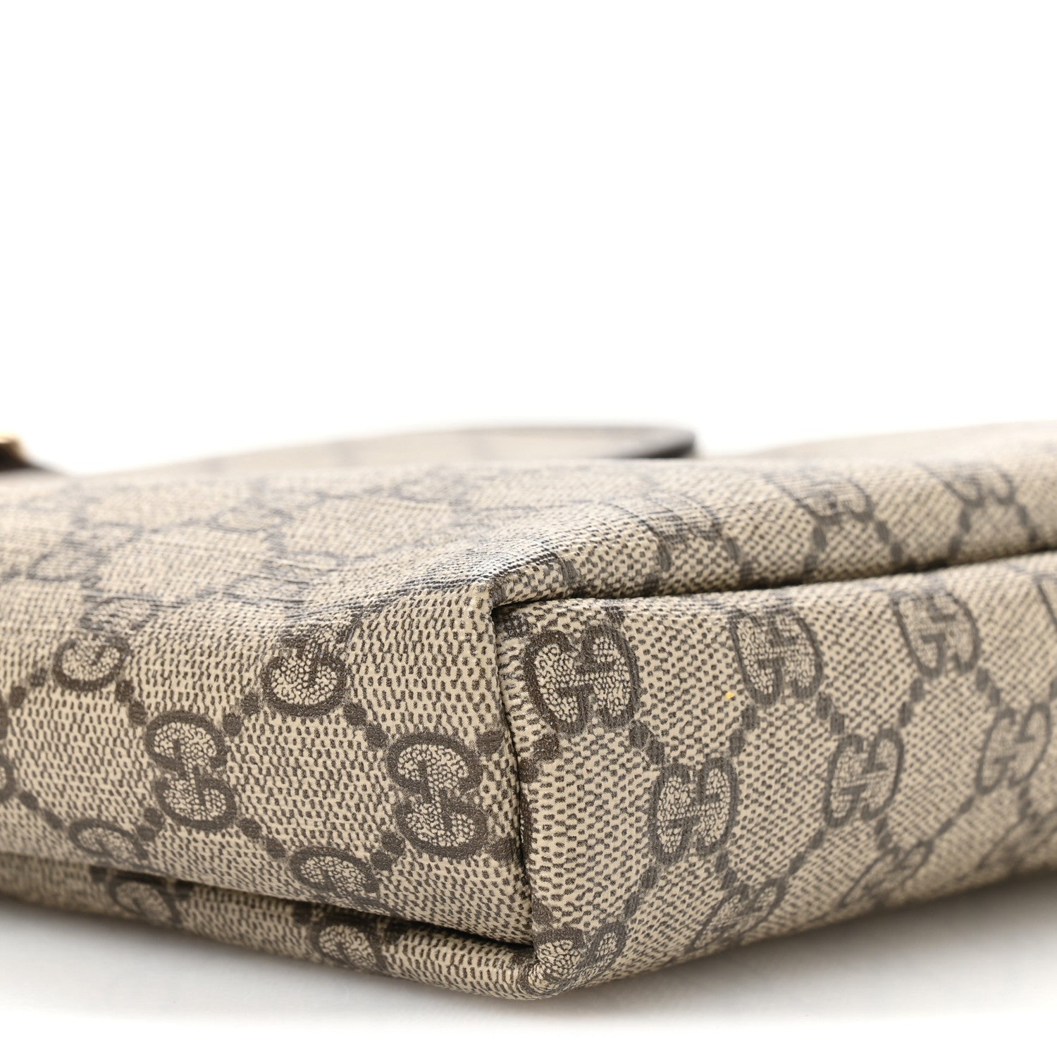 GG Supreme Monogram Selleria Calfskin Small Flap Messenger Bag Beige Ebony Cocoa Dark Chocolate