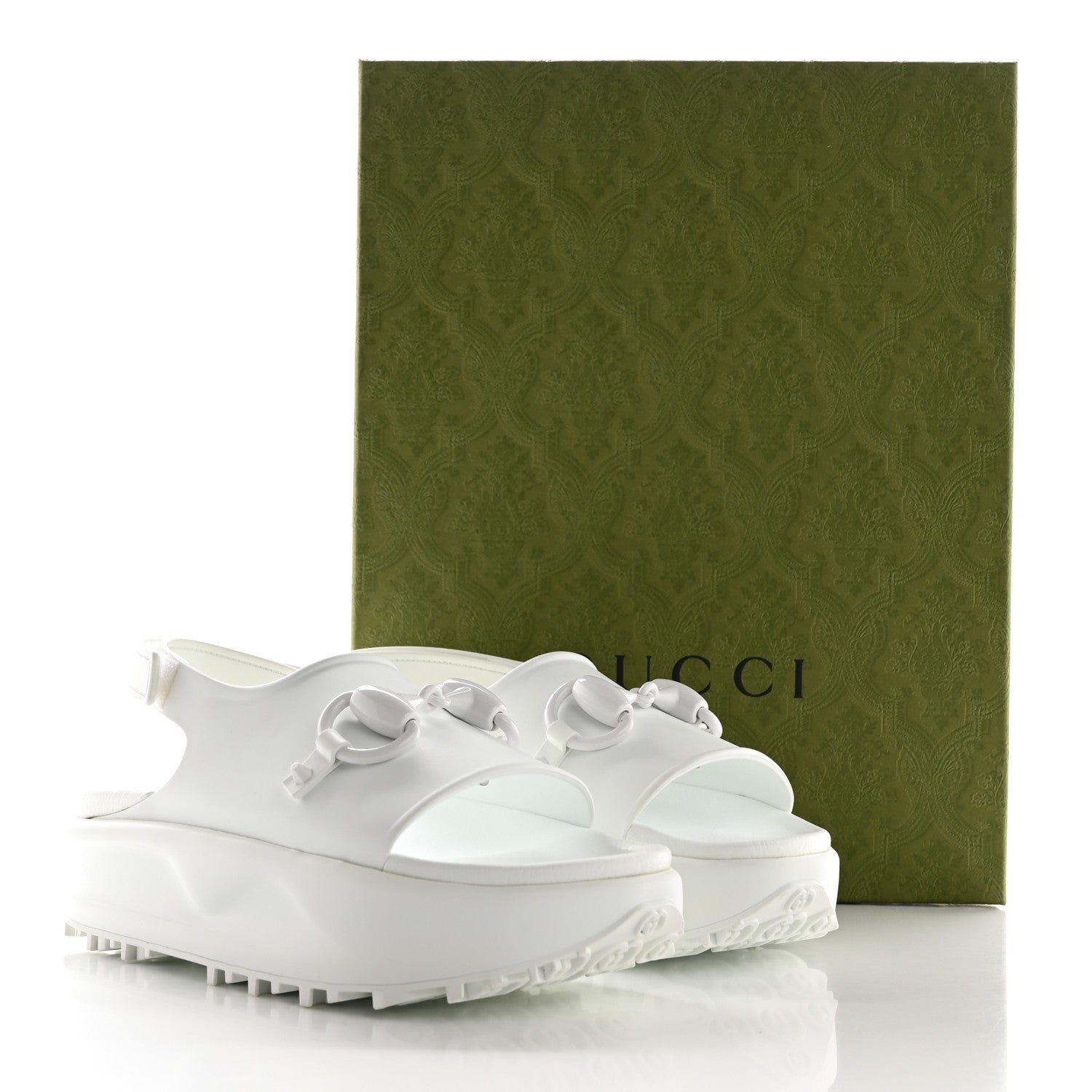 Soft Rubber Horsebit Touch Womens Strapped Sandals 38 Great White