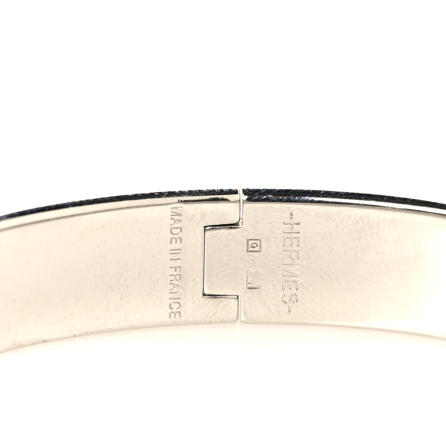 Enamel Narrow Clic Clac H Bracelet PM Lagon White