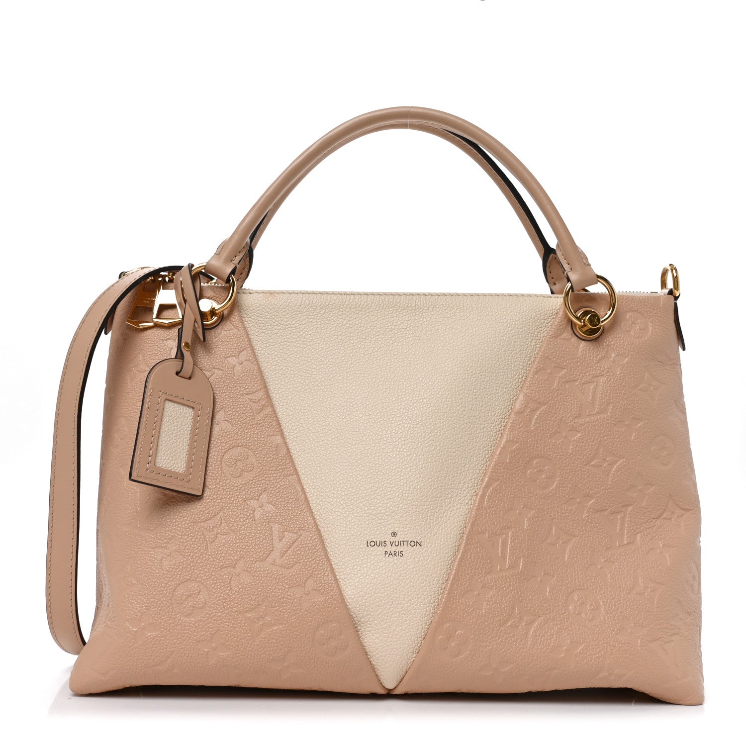 Empreinte V Tote MM Beige Rose Creme