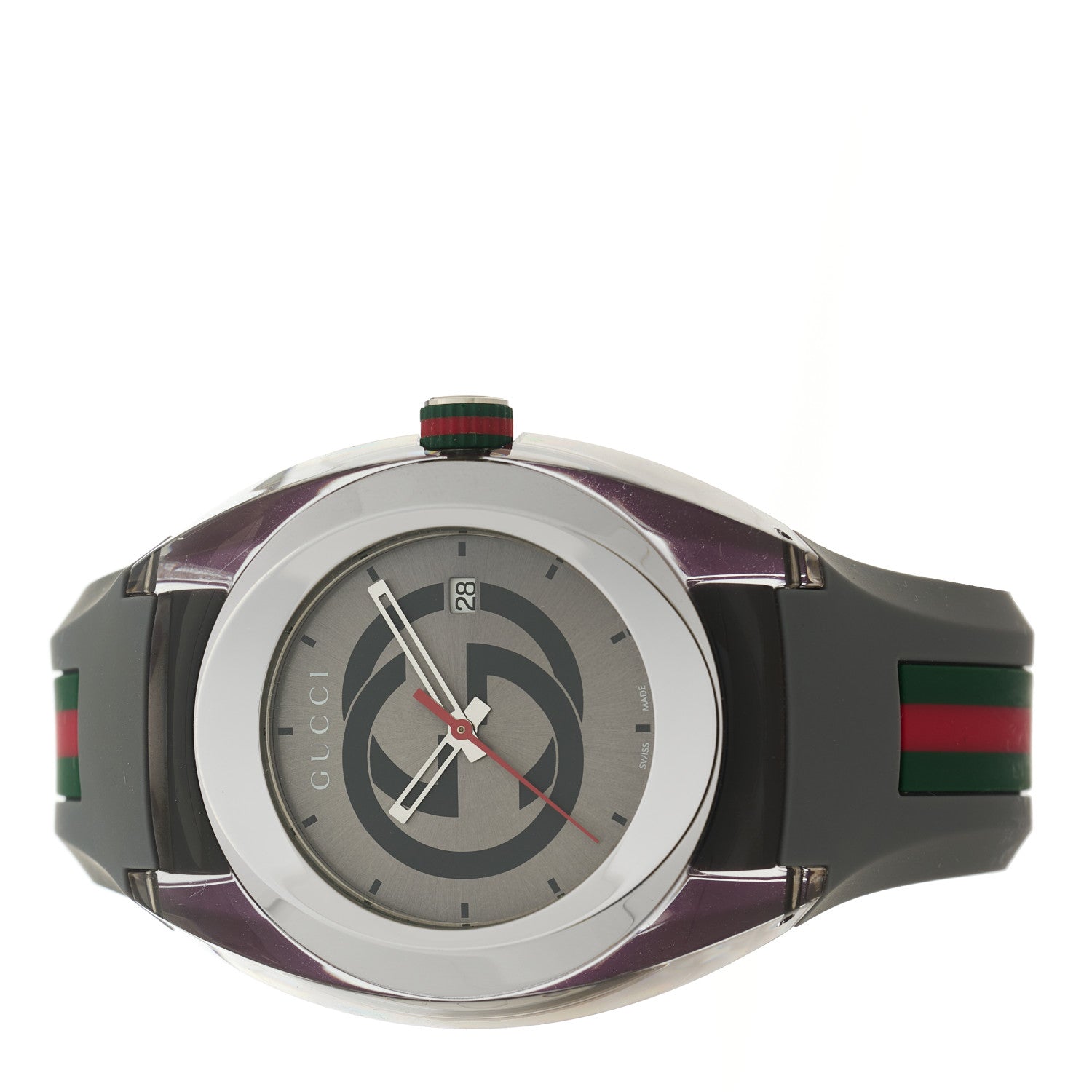 Stainless Steel Rubber 46mm Sync Web Quartz Watch Grey