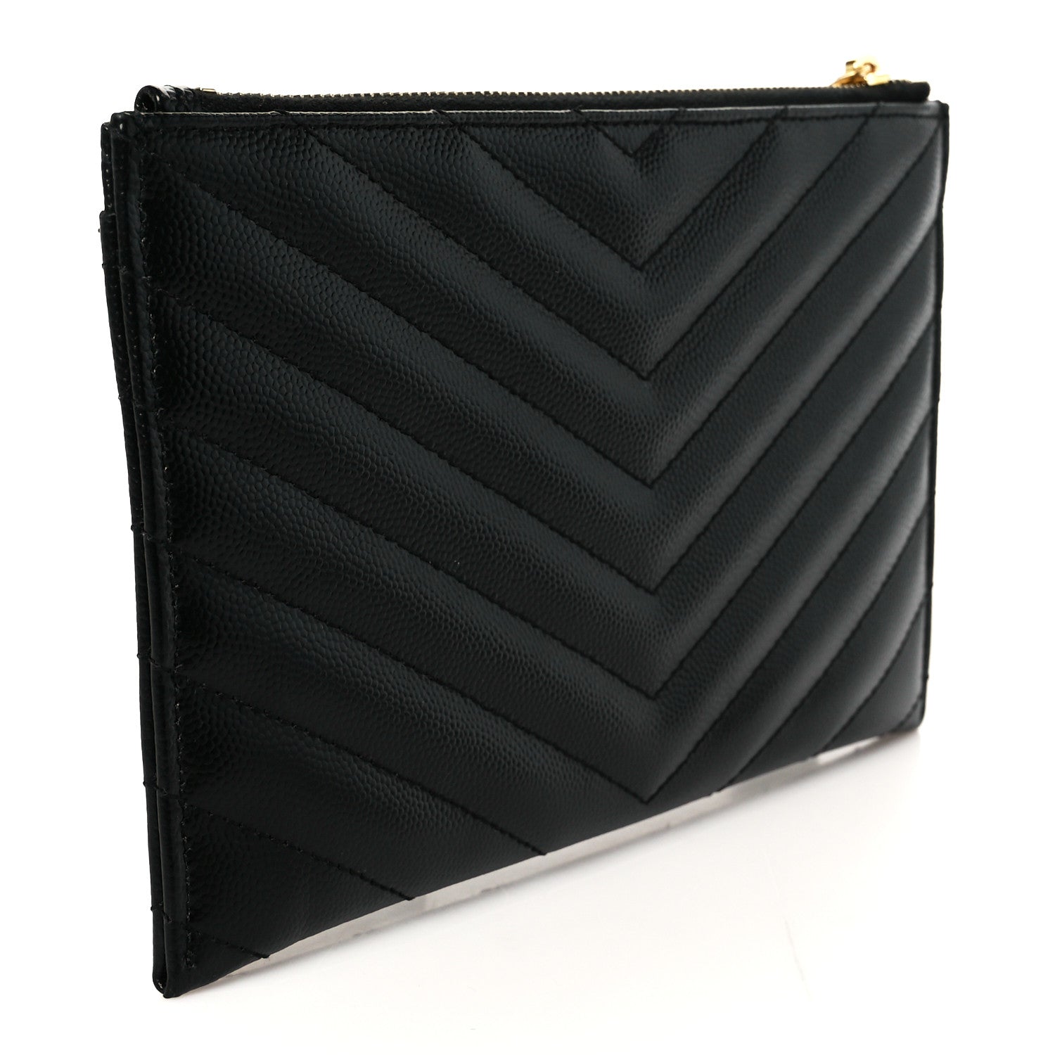 Grain De Poudre Chevron Monogram Bill Pouch Black