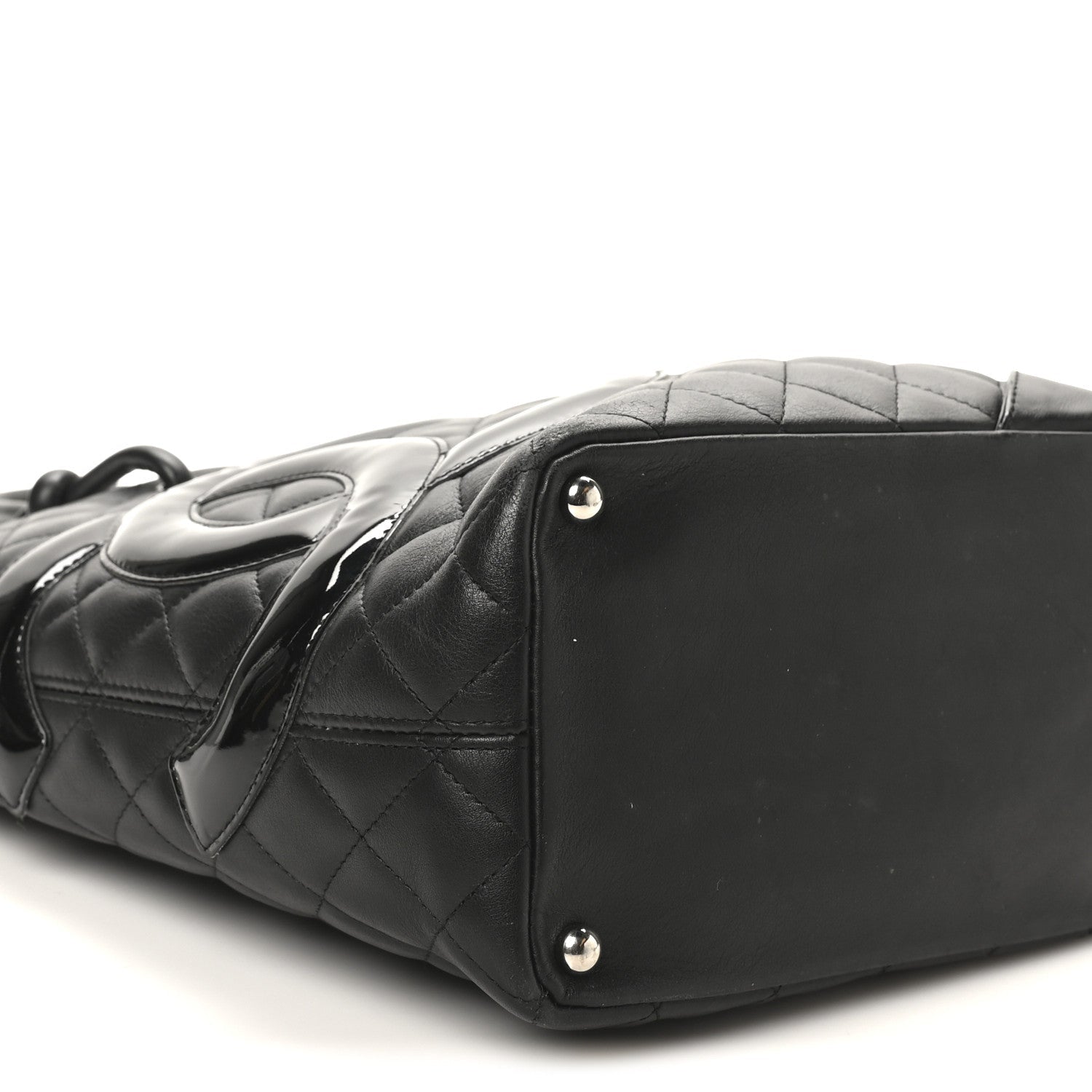 Calfskin Quilted Medium Cambon Tote Black