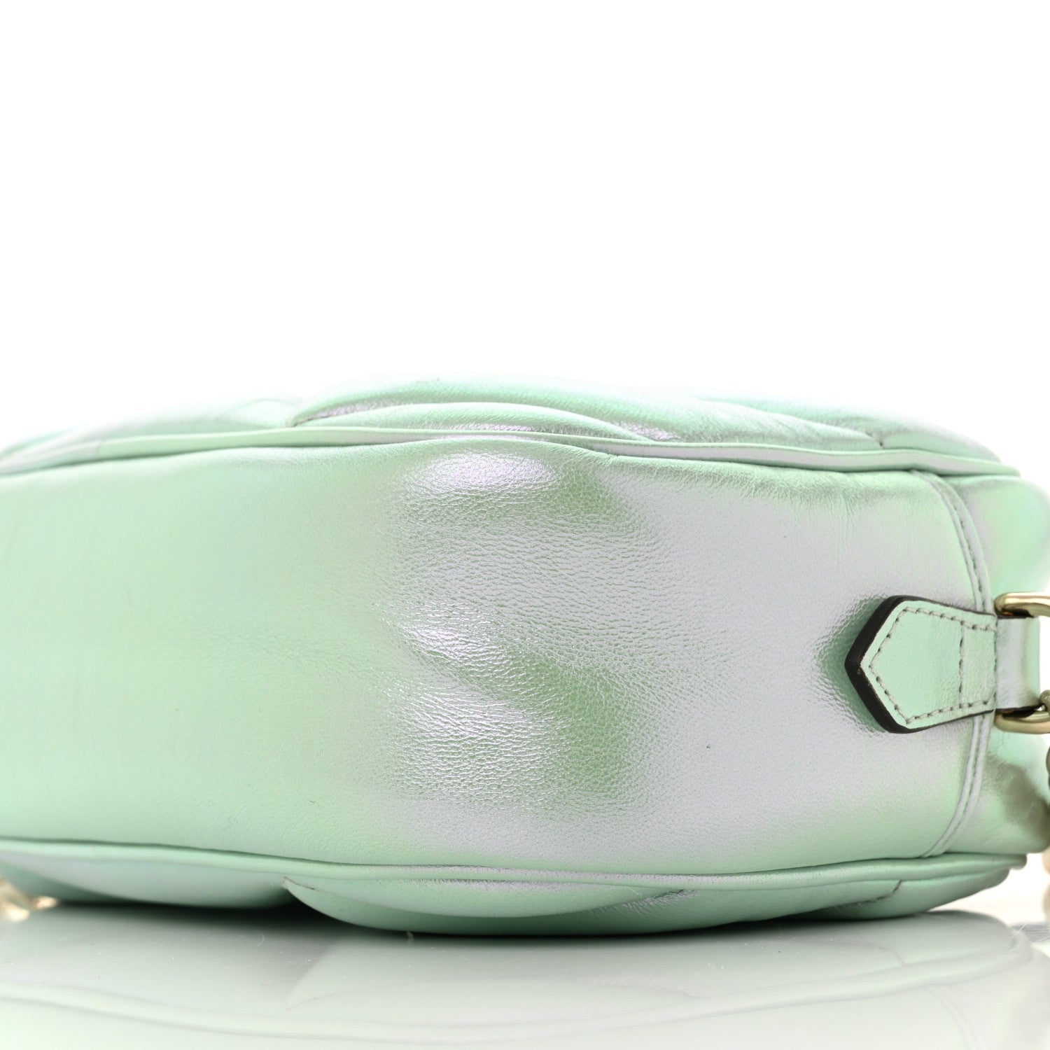 Iridescent Nappa Chevron Matelasse Small GG Marmont Chain Shoulder Bag Iridescent Salvy Green