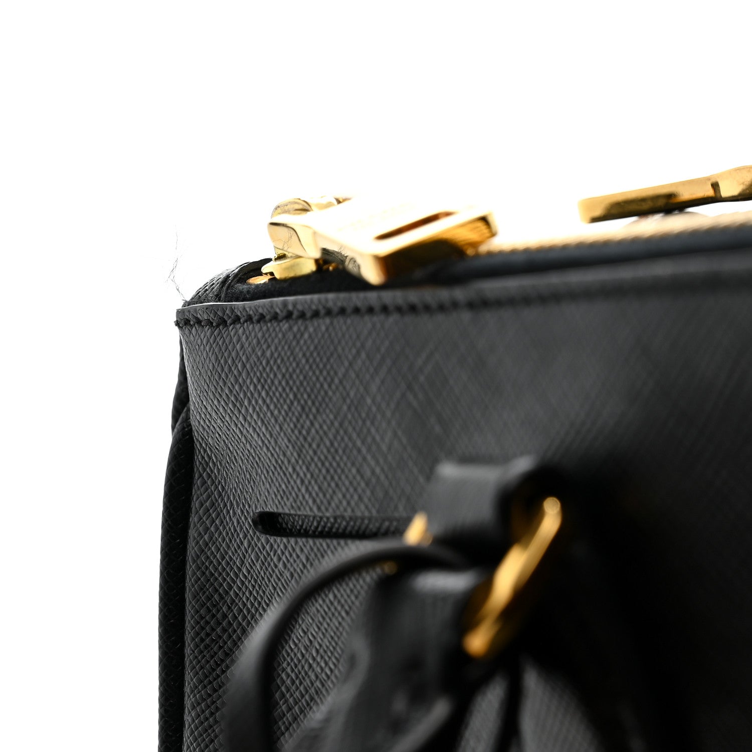Saffiano Small Galleria Double Zip Tote Black