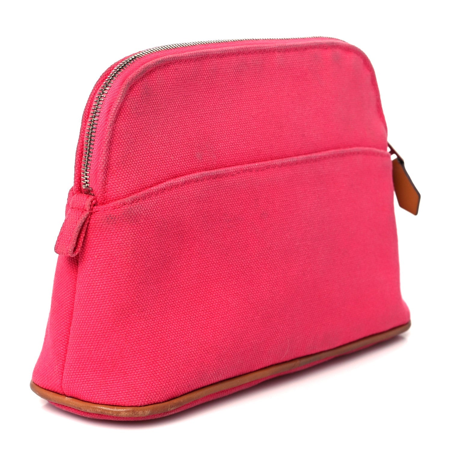 Cotton Canvas Mini Bolide Travel Cosmetic Pouch Hibiscus