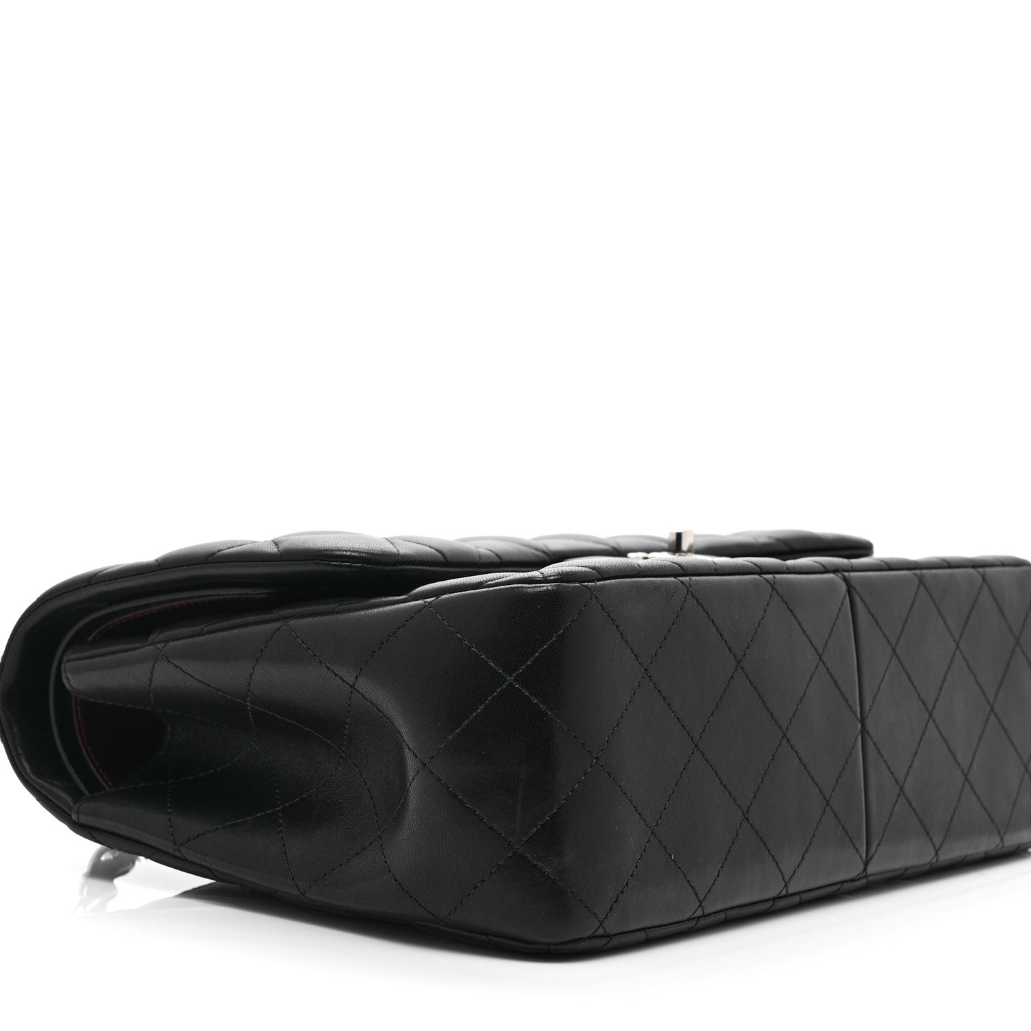 Lambskin Quilted Jumbo Double Flap Black
