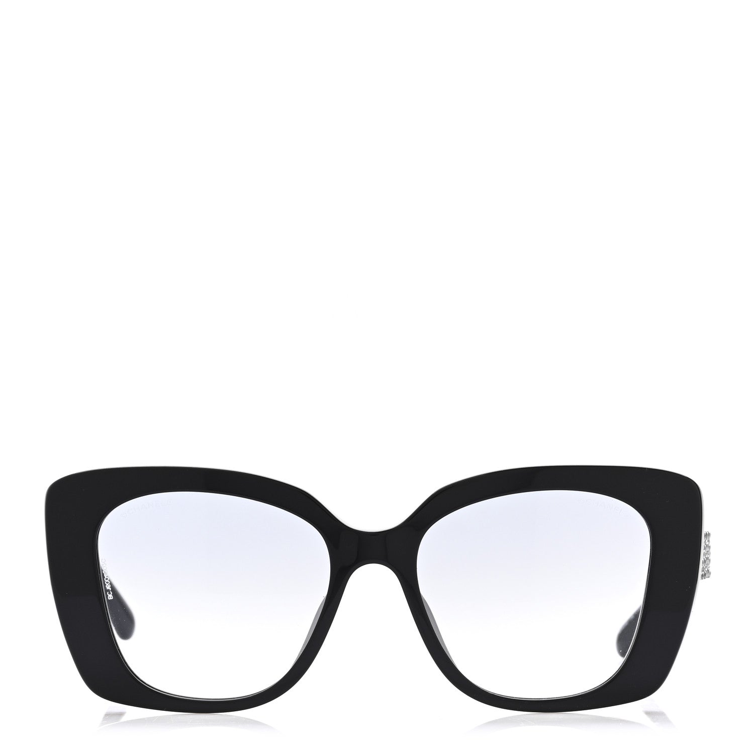 Acetate Strass Square Sunglasses 5422-B-A Black