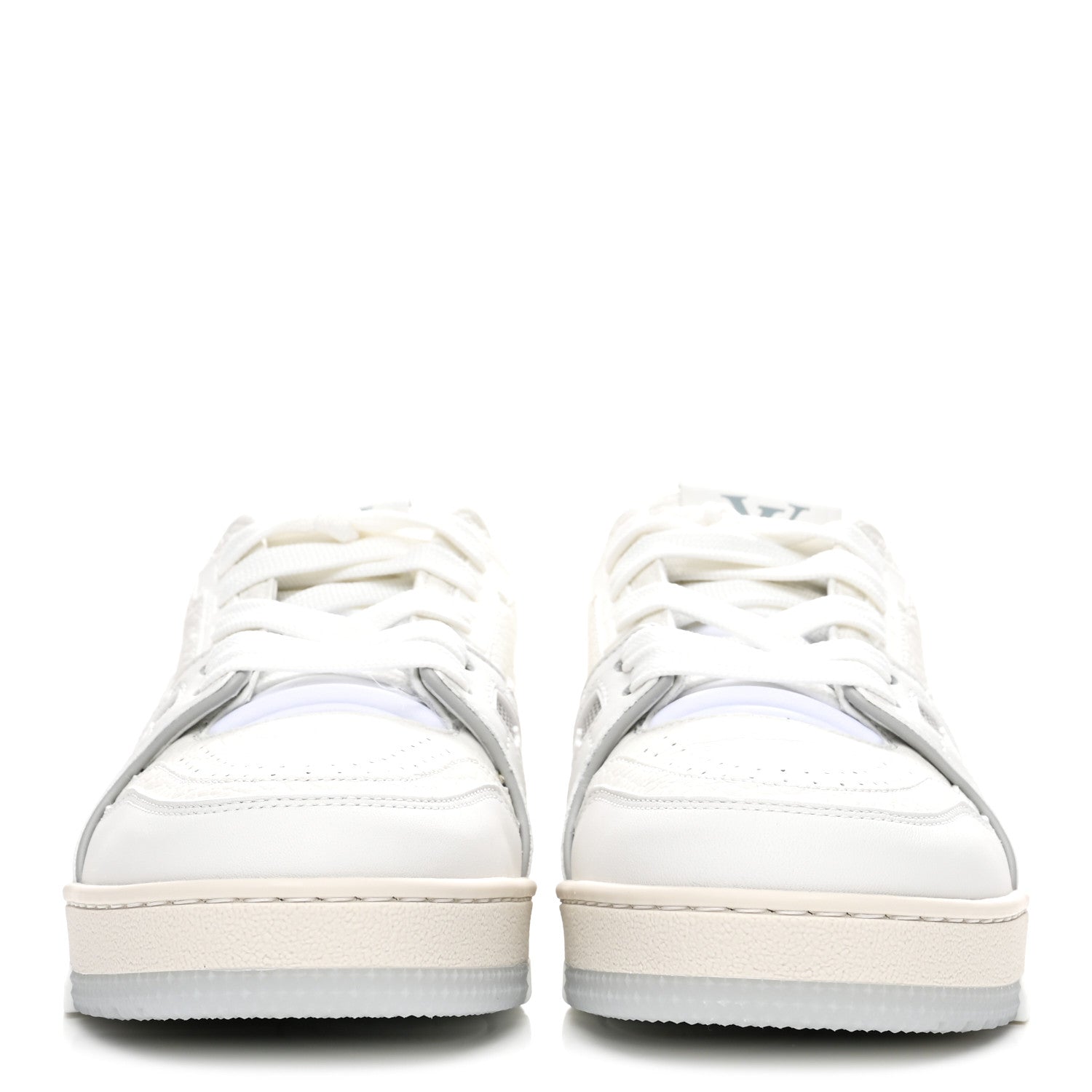 Grained Calfskin Womens LV Trainer Sneakers 37 White