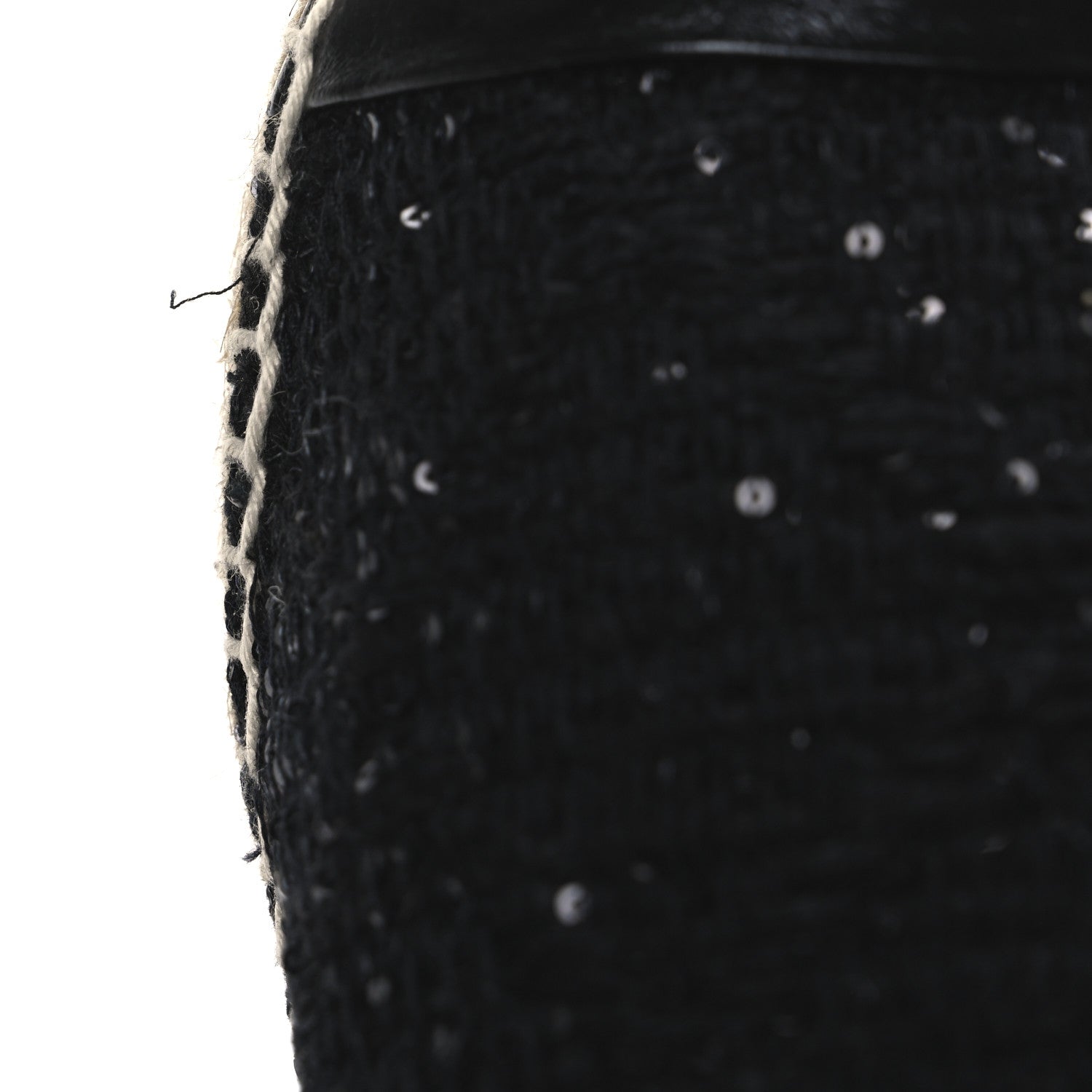 Tweed Patent Goatskin Sequin CC Espadrilles 41 Black