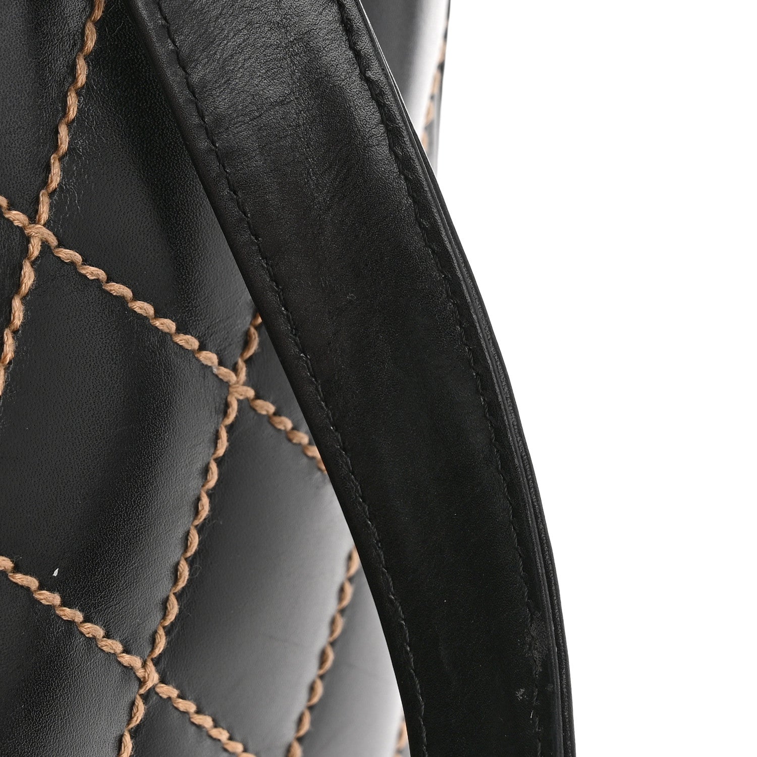 Calfskin Wild Stitch Vertical Top Handle Bag Black