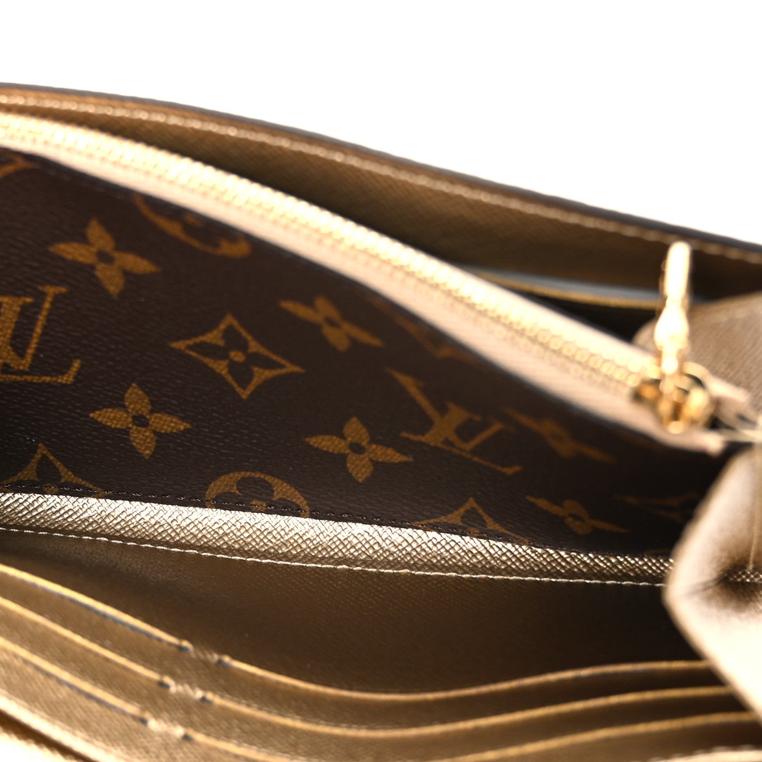 Monogram House Mascot Sarah Wallet NM Iced Gold