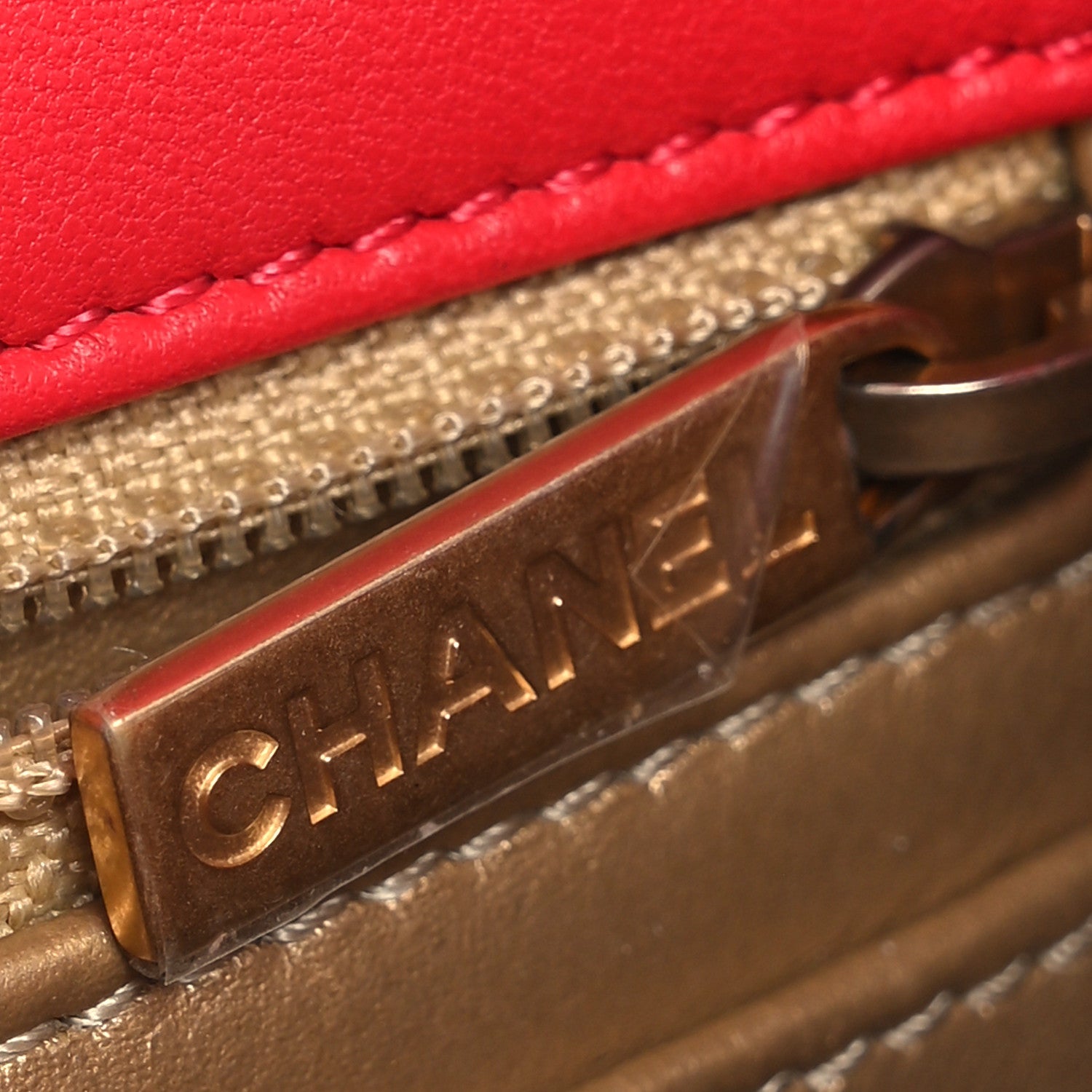 Lambskin Quilted Mini Rectangular Pearl Crush Flap Red