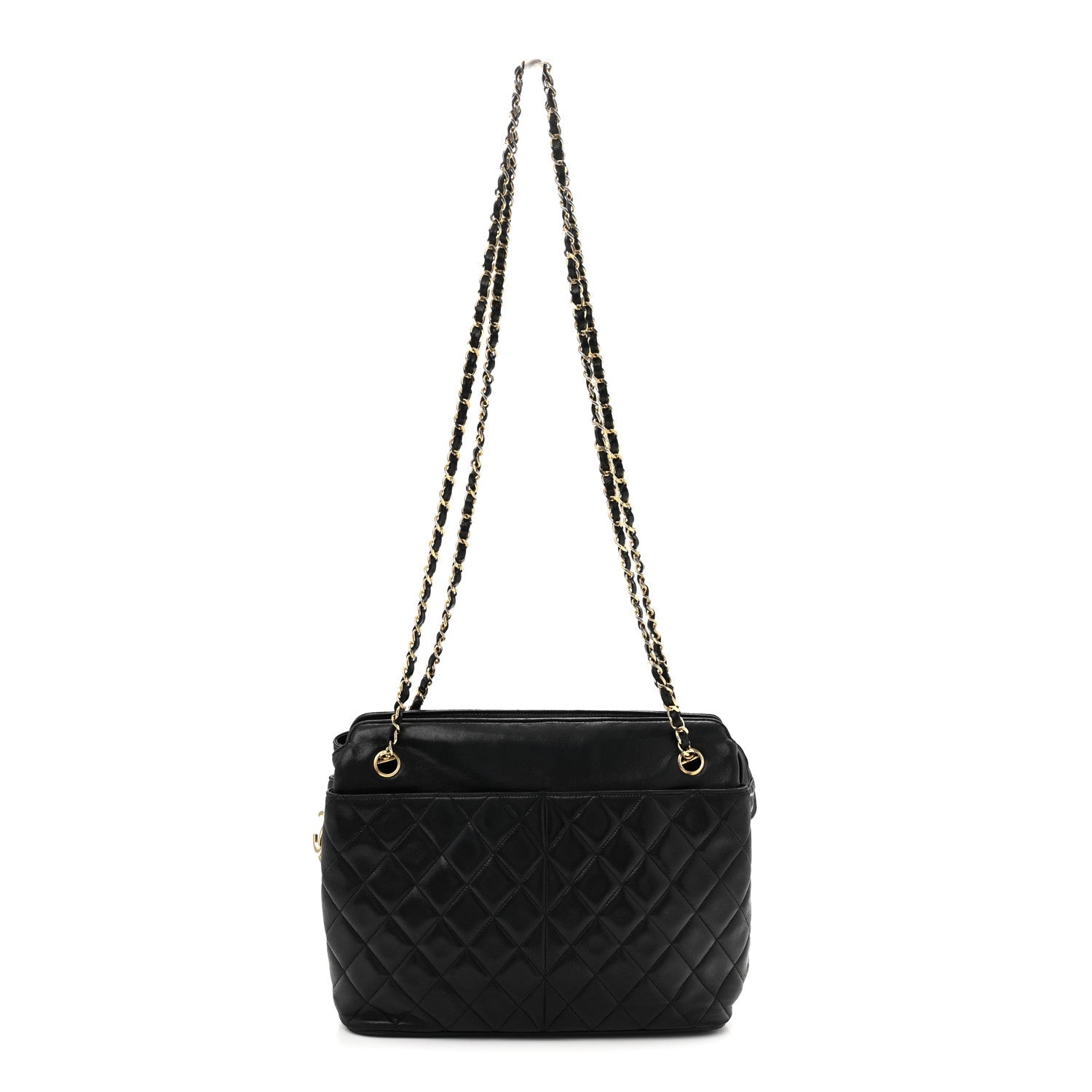 Lambskin Quilted Shoulder Bag Black