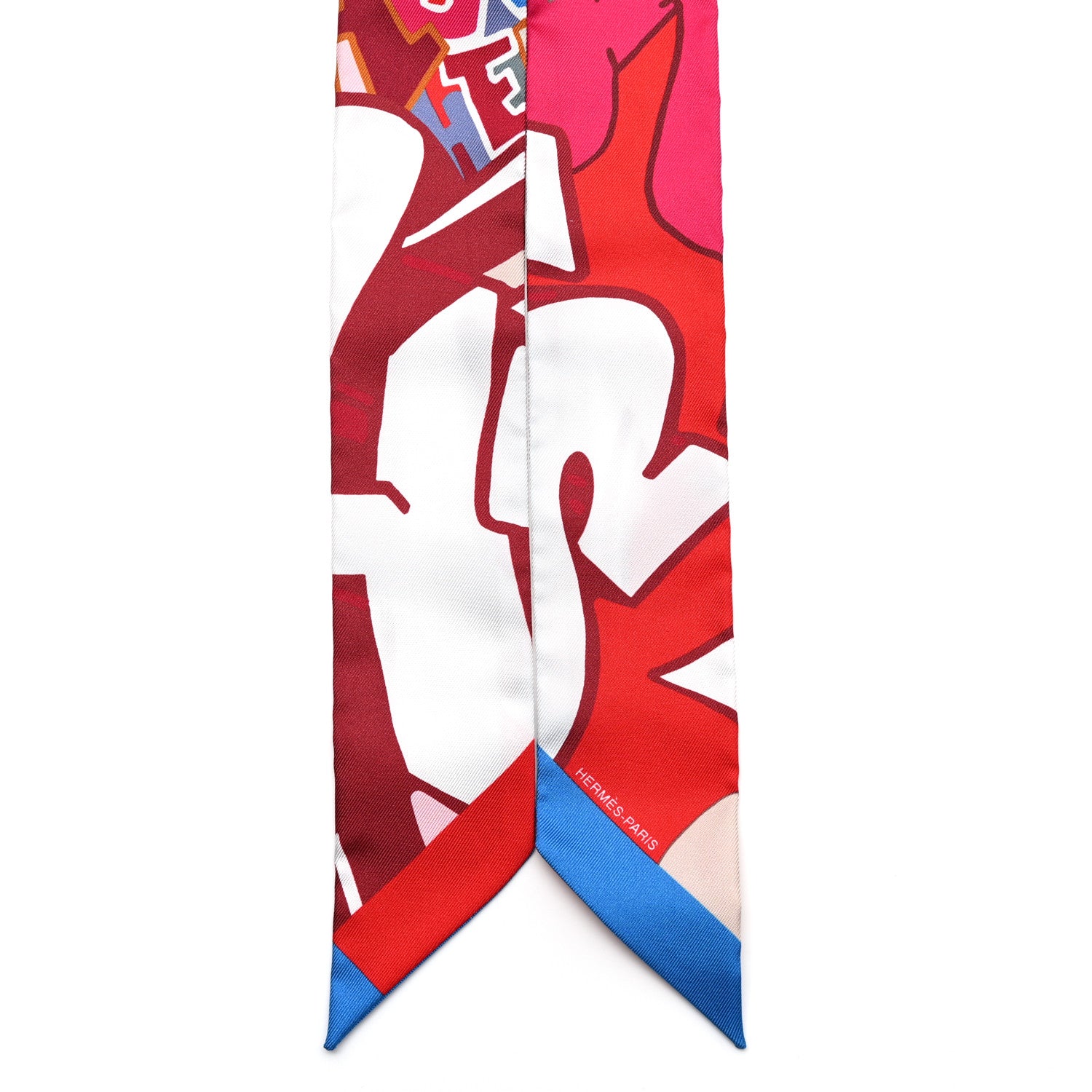 Silk Graff Graffiti Twilly Rouge Piment White Cobalt