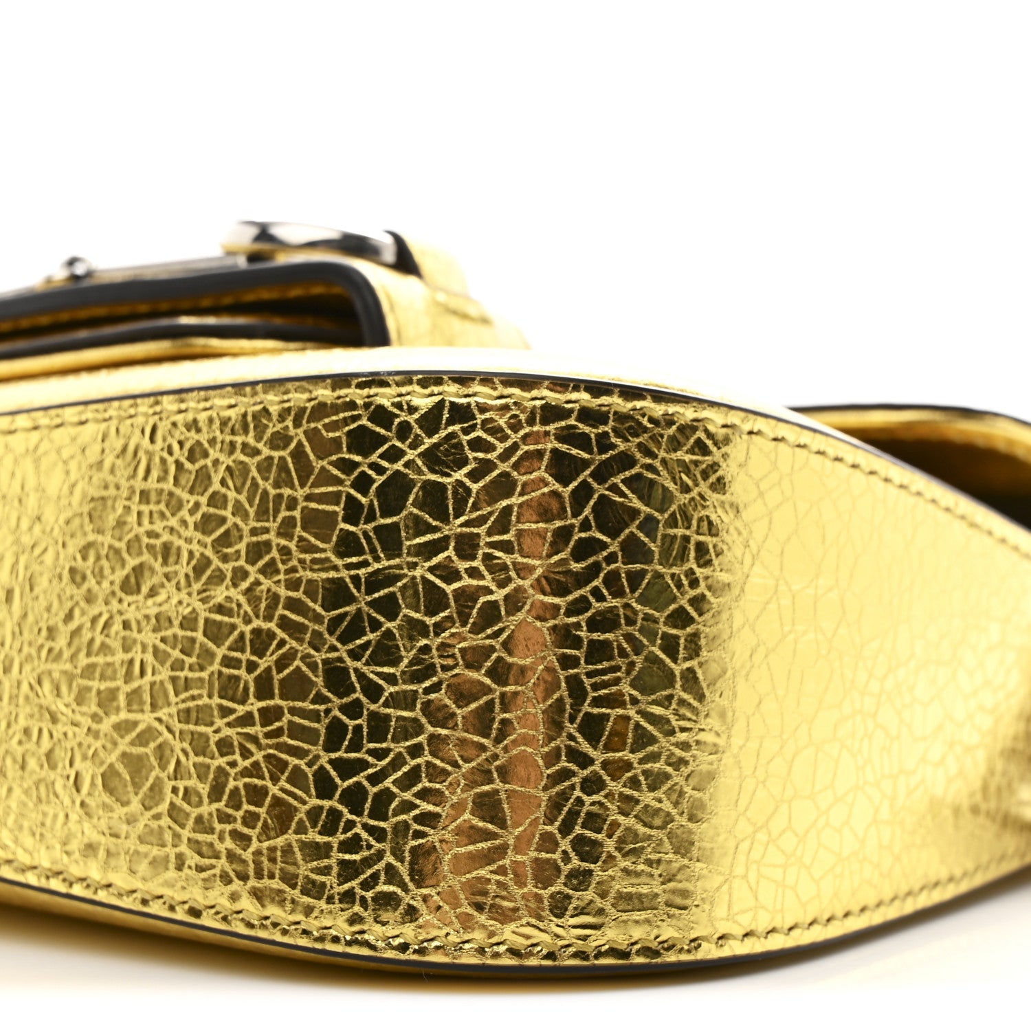 Metallic Calfskin Mini Horsebit 1955 Asymmetric Shoulder Bag Gold