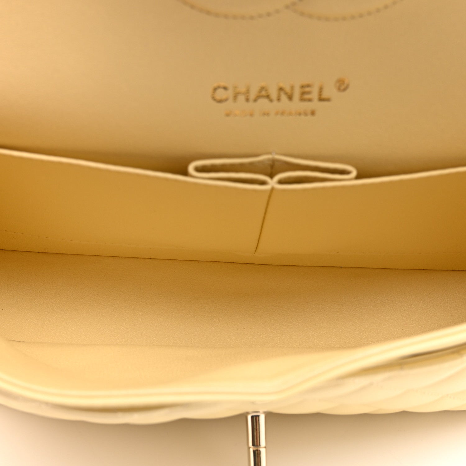 Lambskin Quilted Medium Double Flap Yellow