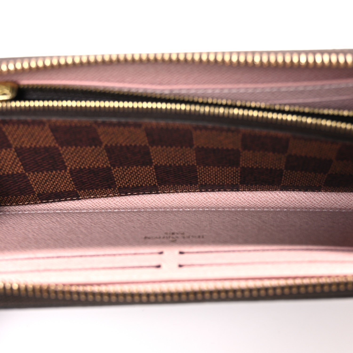 Damier Ebene Clemence Wallet Rose Ballerine