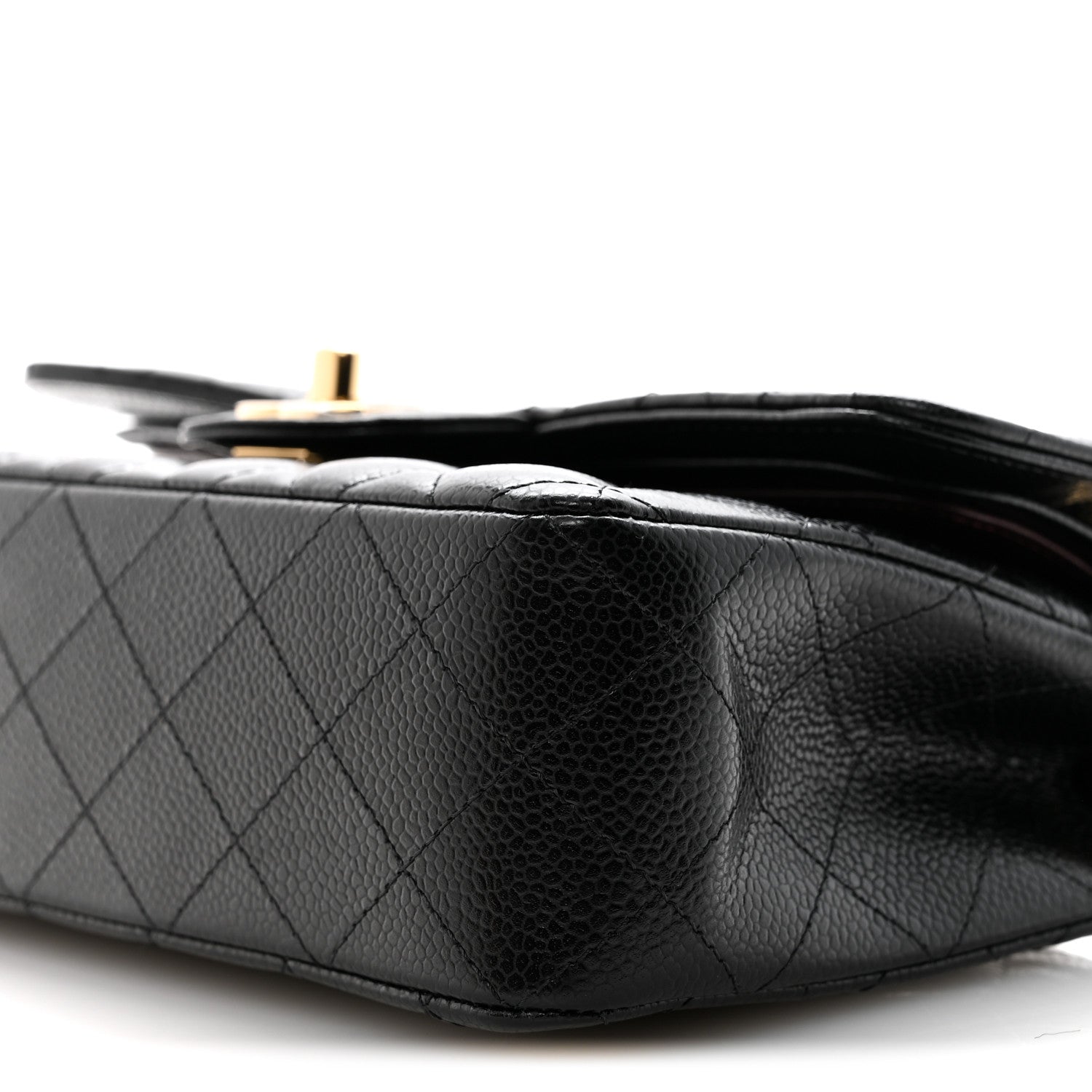 Caviar Quilted Small Double Flap Black