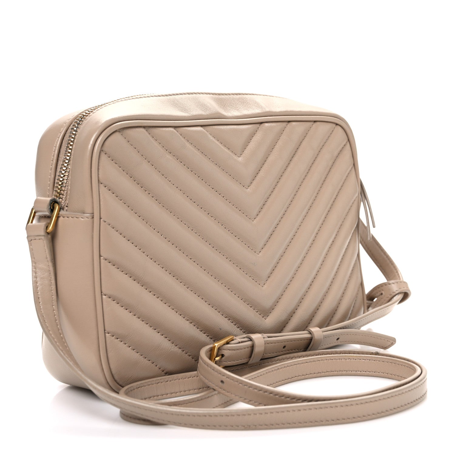 Calfskin Matelasse Monogram Lou Camera Bag Dark Beige