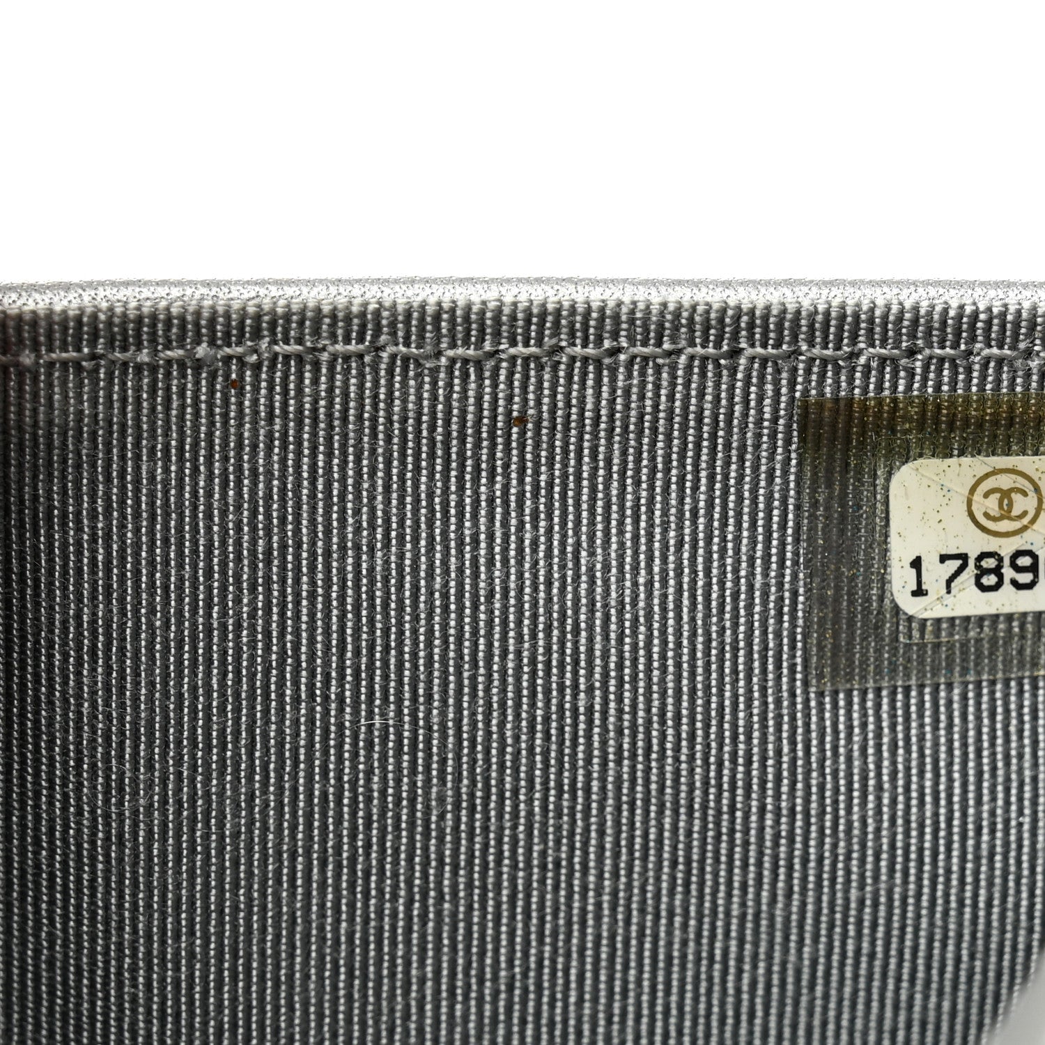 Metallic Aged Calfskin Stitched Reissue Compact Wallet  Silver