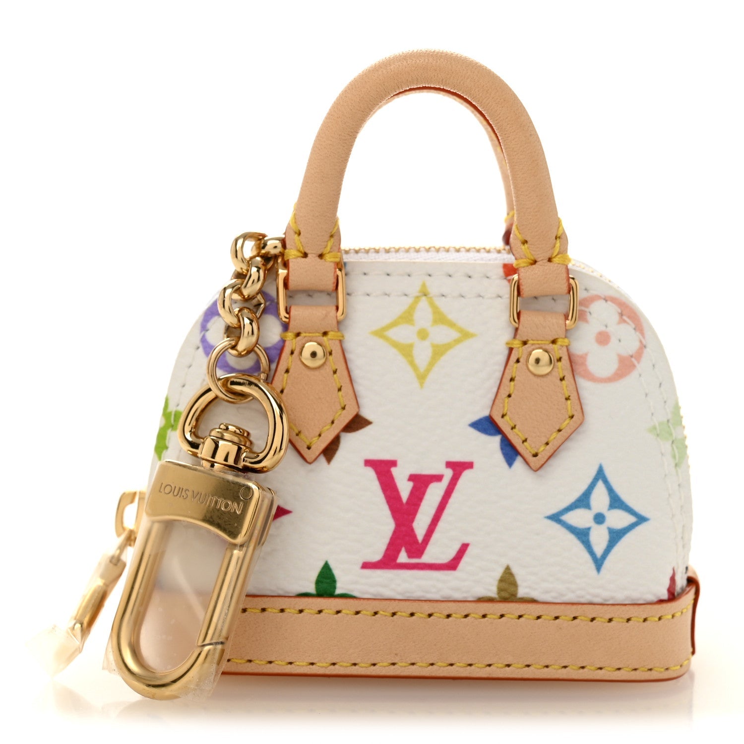 LV x TM Monogram Multicolor Micro Alma Bag Charm White