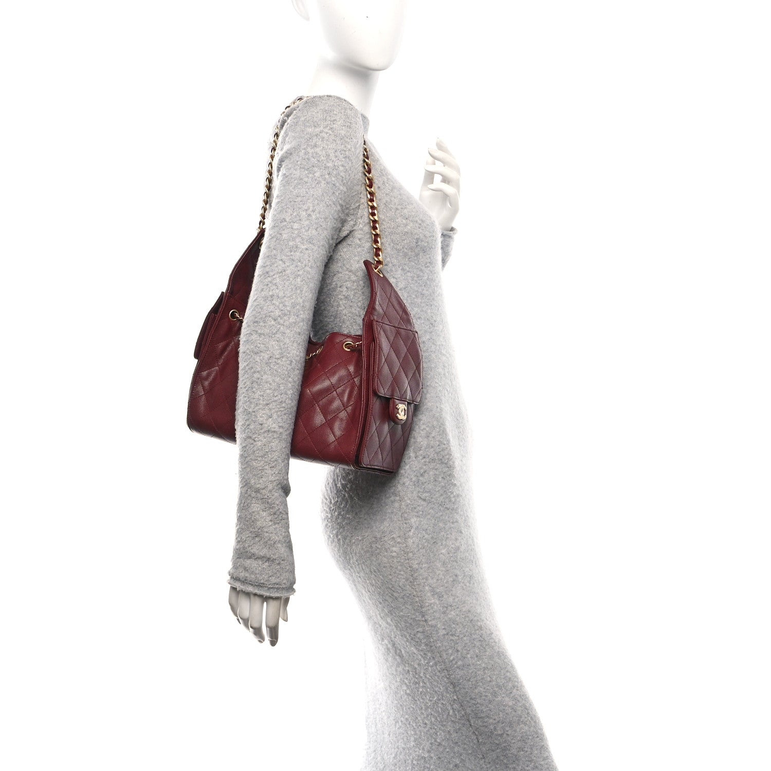 Caviar Quilted Small Chanel 25 Handbag Burgundy