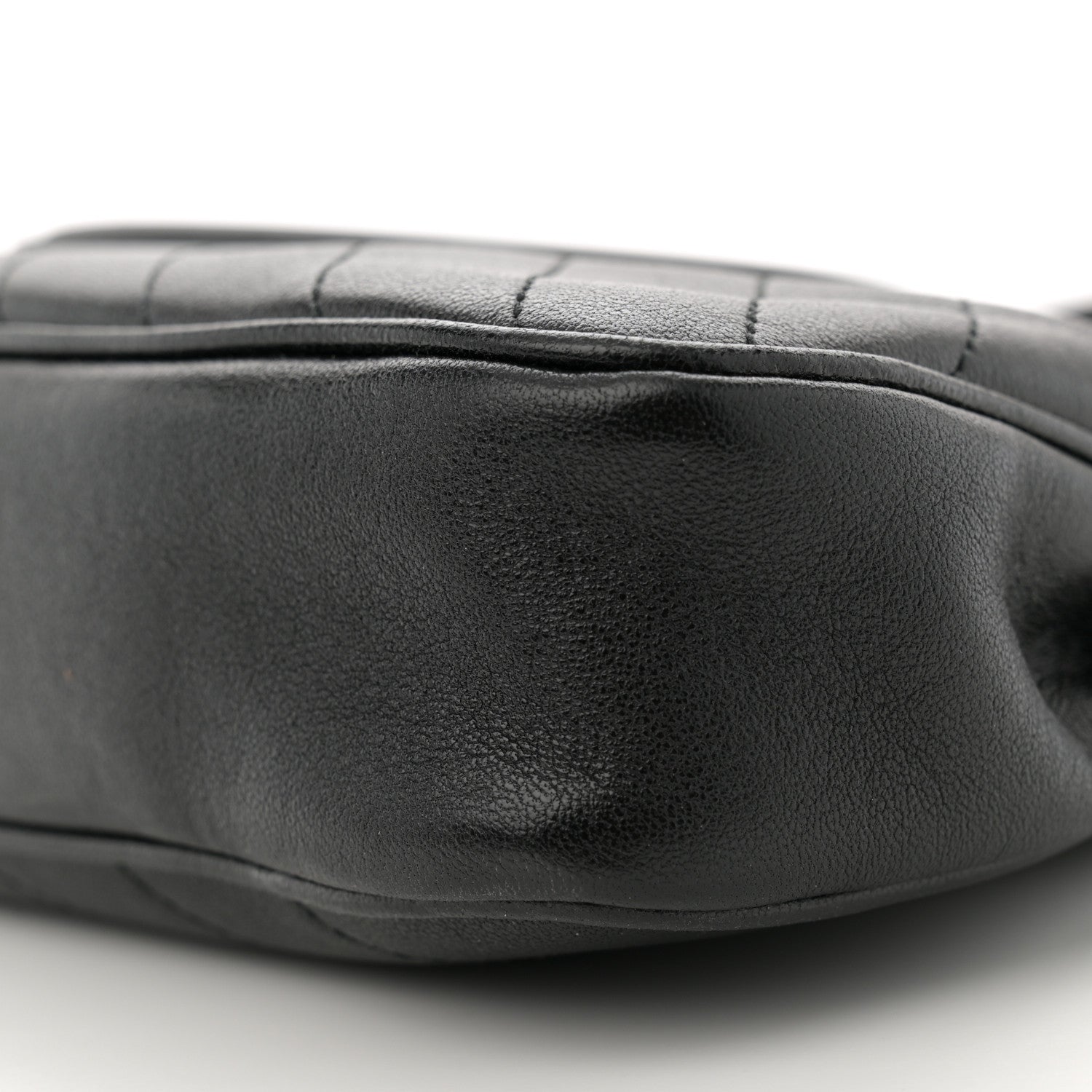 Sakai Be Green Calfskin Diagonal Stitched Small Blondie Tote  Black
