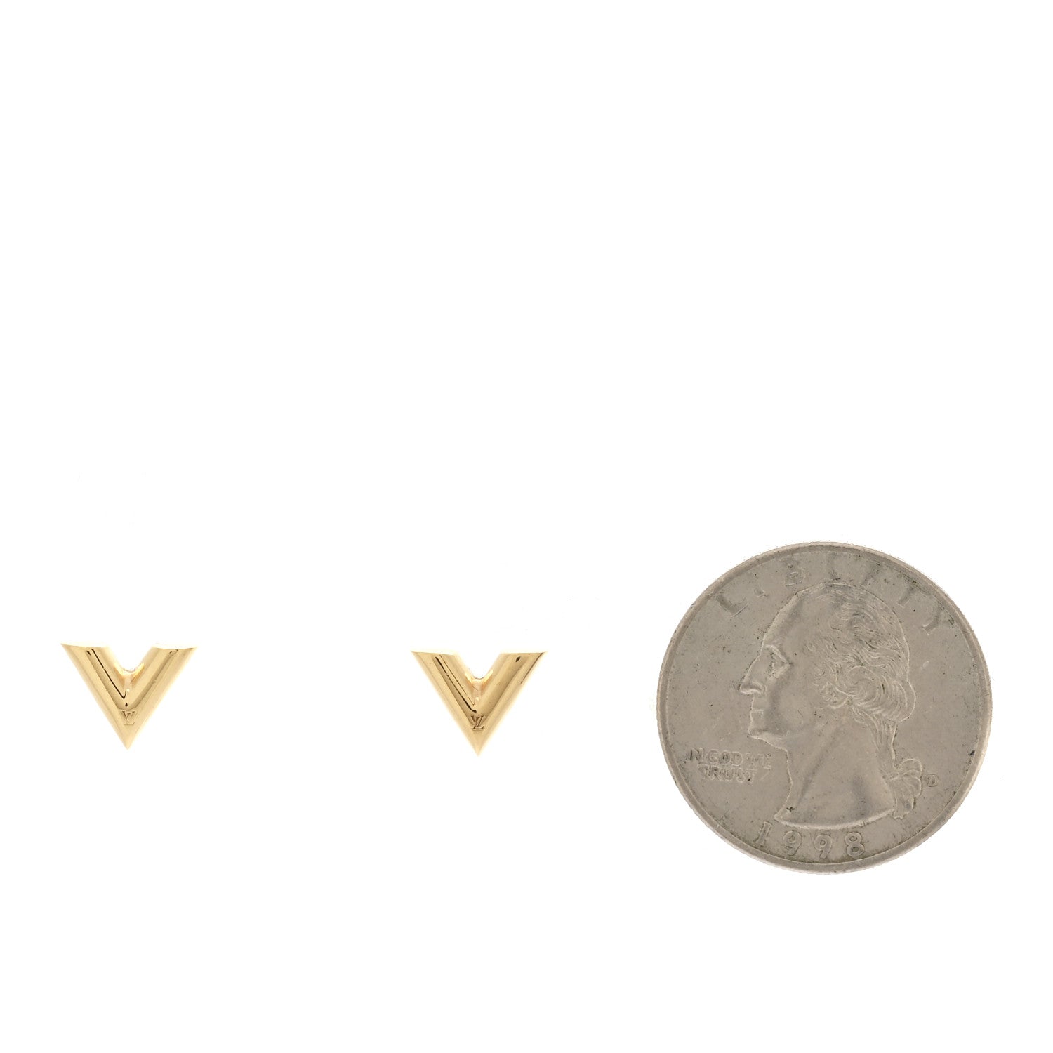 Brass Essential V Stud Earrings Gold