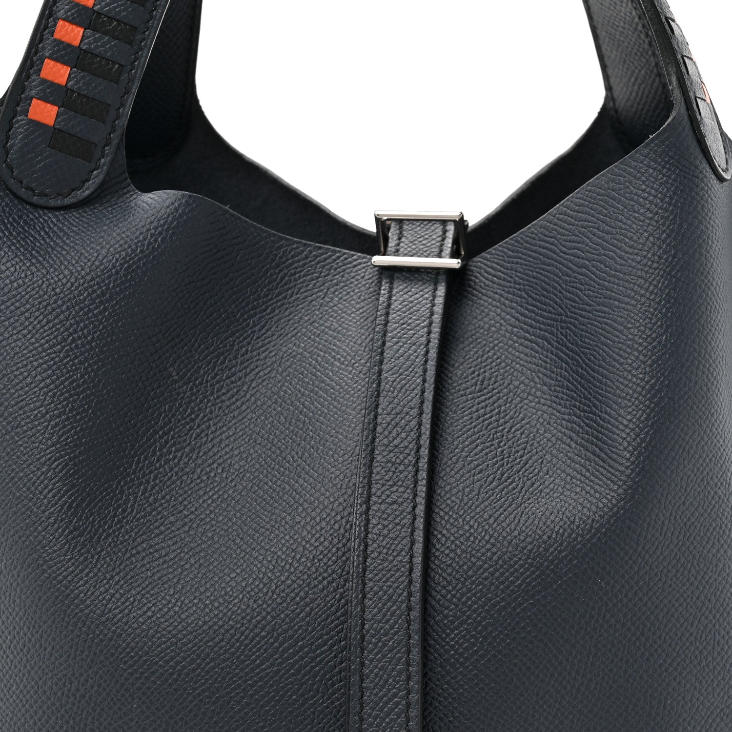Epsom Tressage De Cuir Picotin Lock 22 MM Bleu Indigo Black Terre Battue