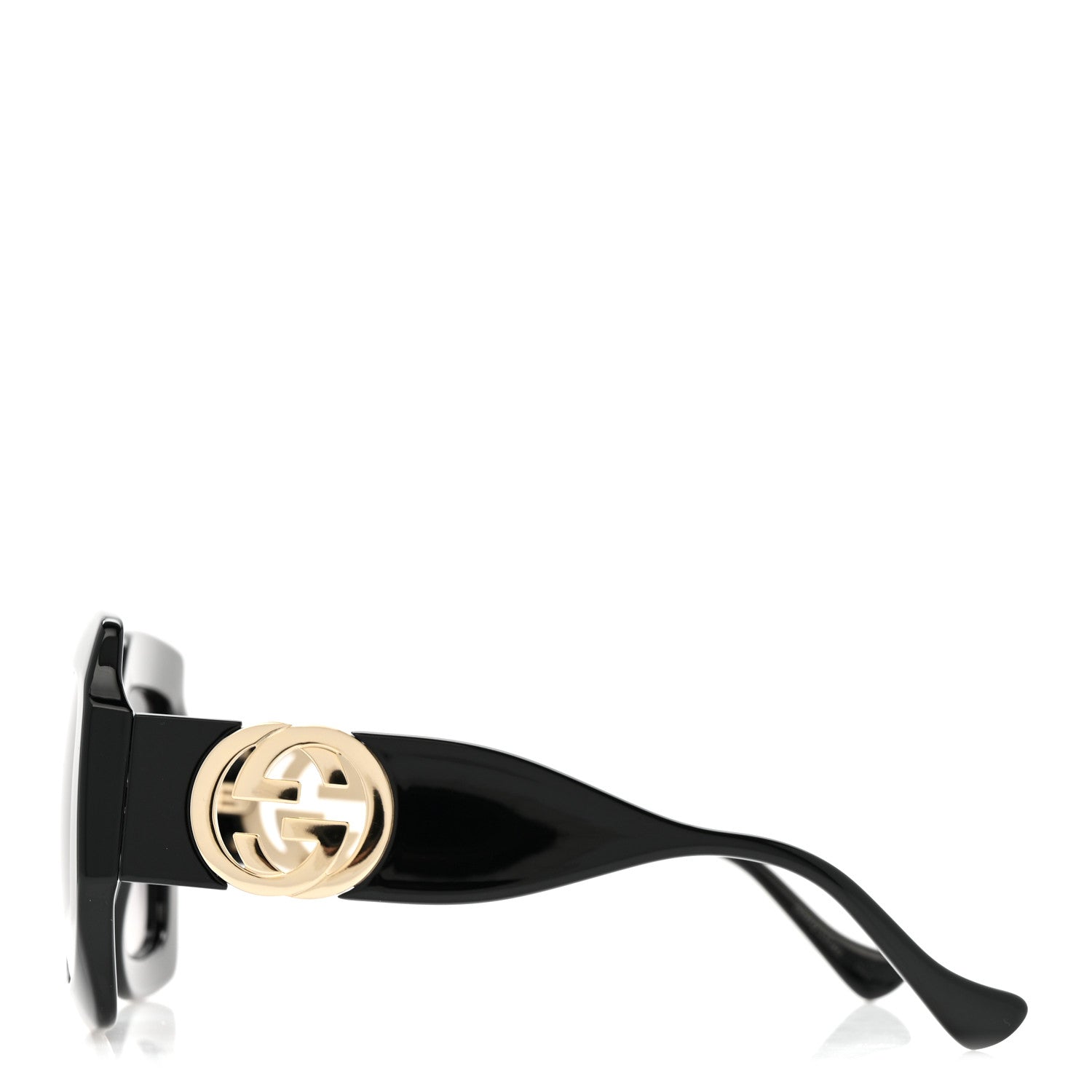 Acetate Square Frame Chain Sunglasses GG1022S Black
