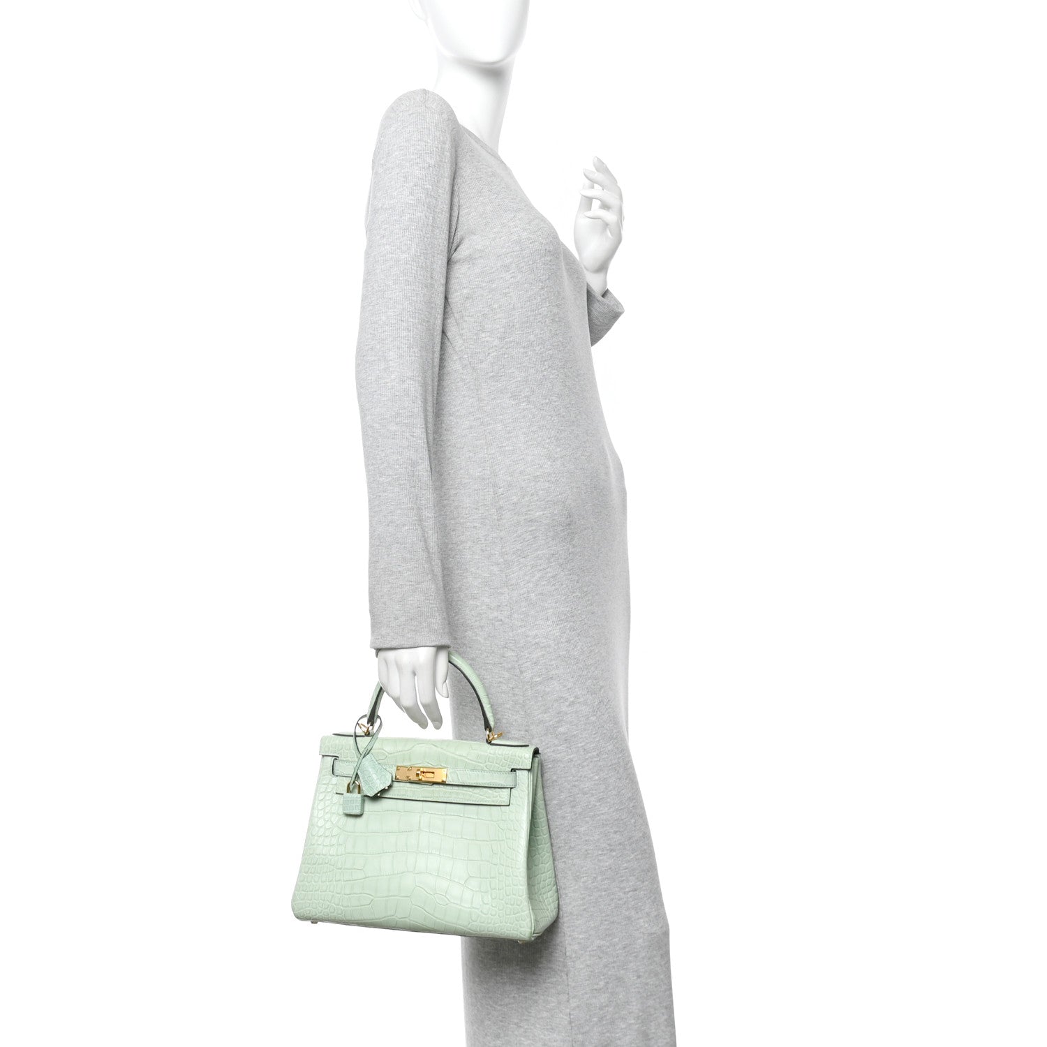 Matte Alligator Kelly Retourne 28 Vert D'eau