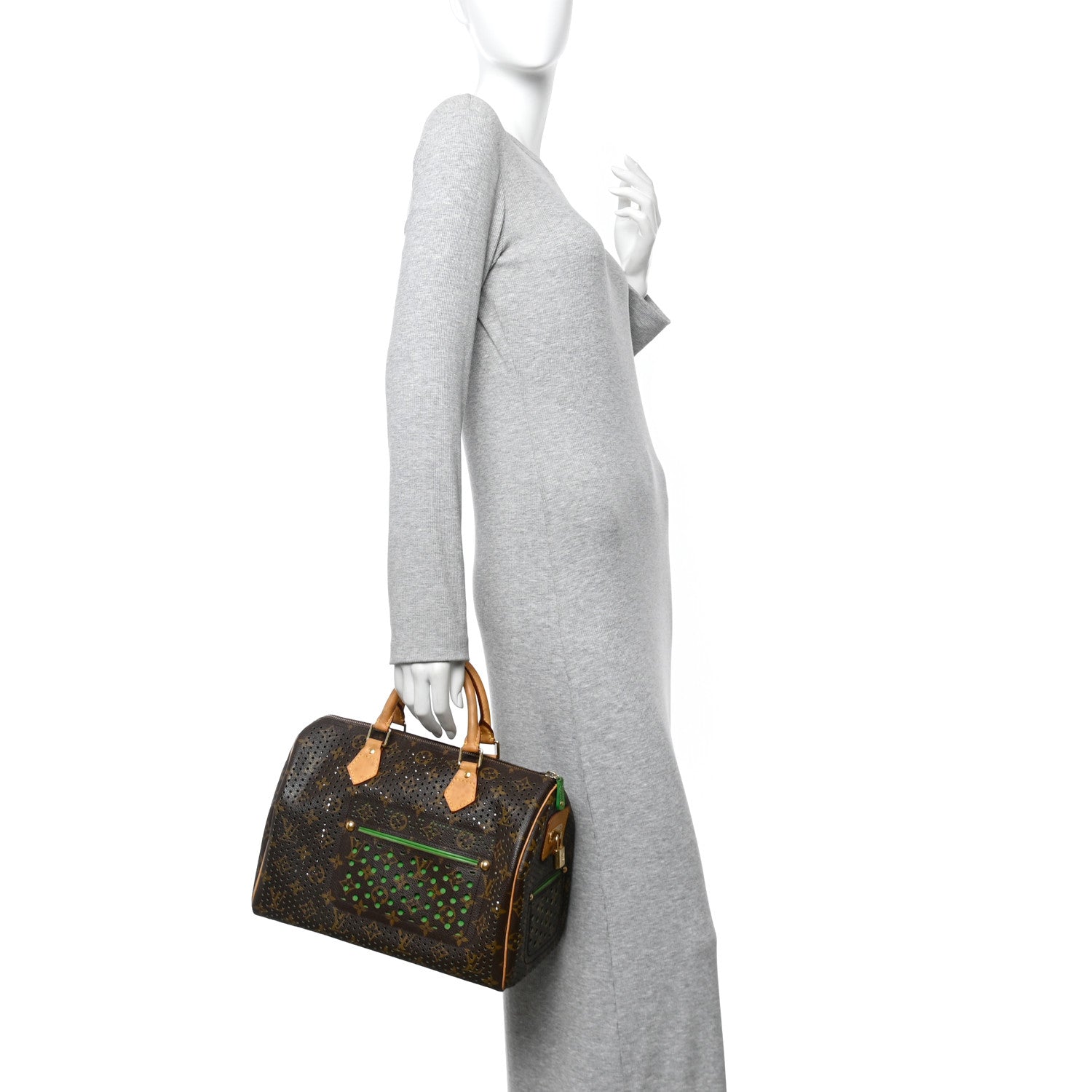 Monogram Perforated Speedy 30 Green