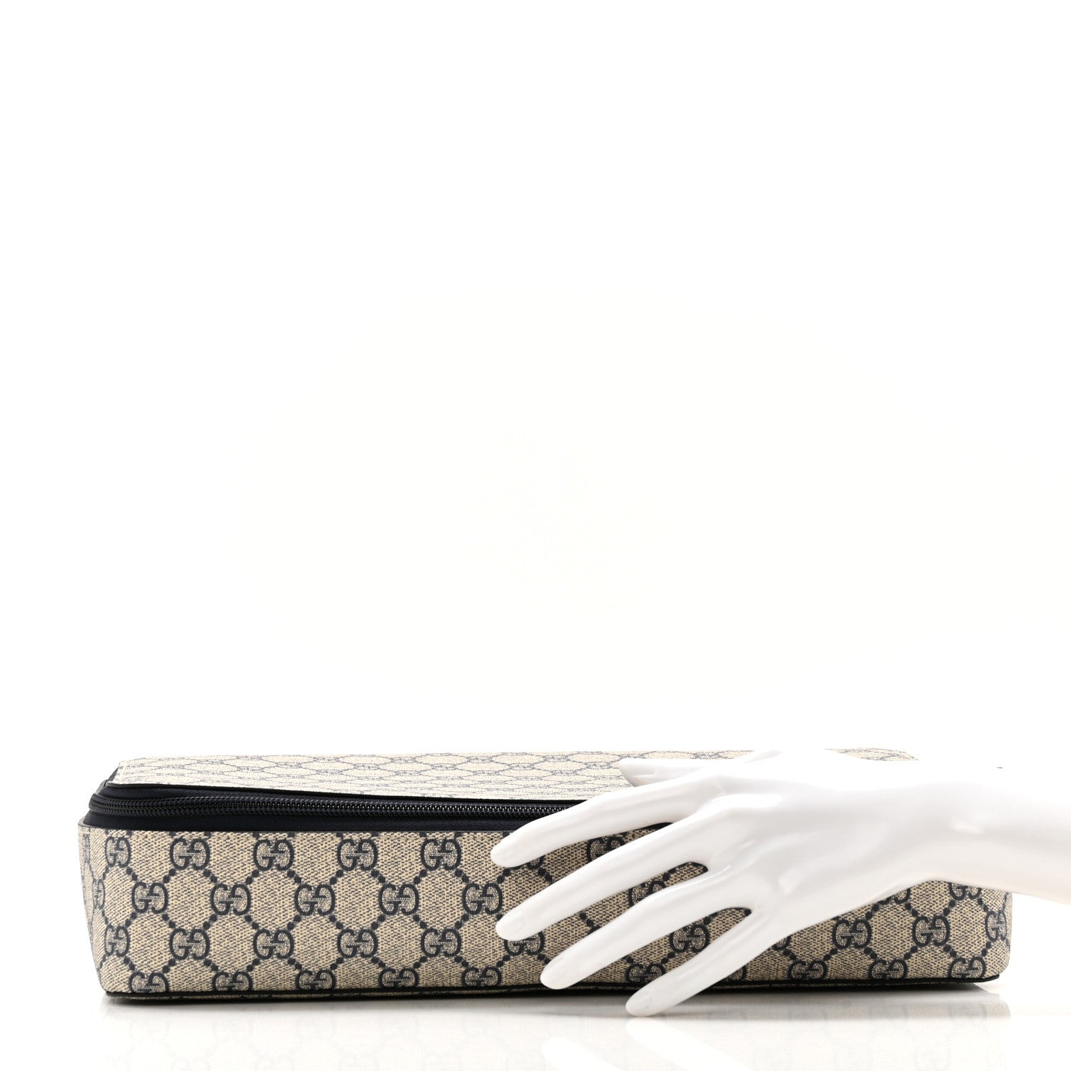 GG Supreme Monogram Medium Packing Cube Beige Blue
