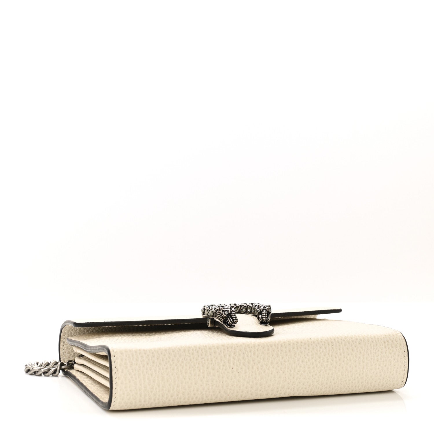 Dollar Calfskin Mini Dionysus Chain Wallet Mystic White