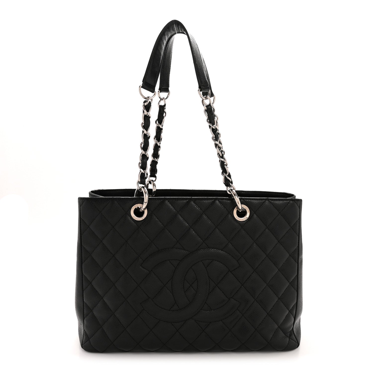 Caviar Quilted Grand Shopping Tote GST Black