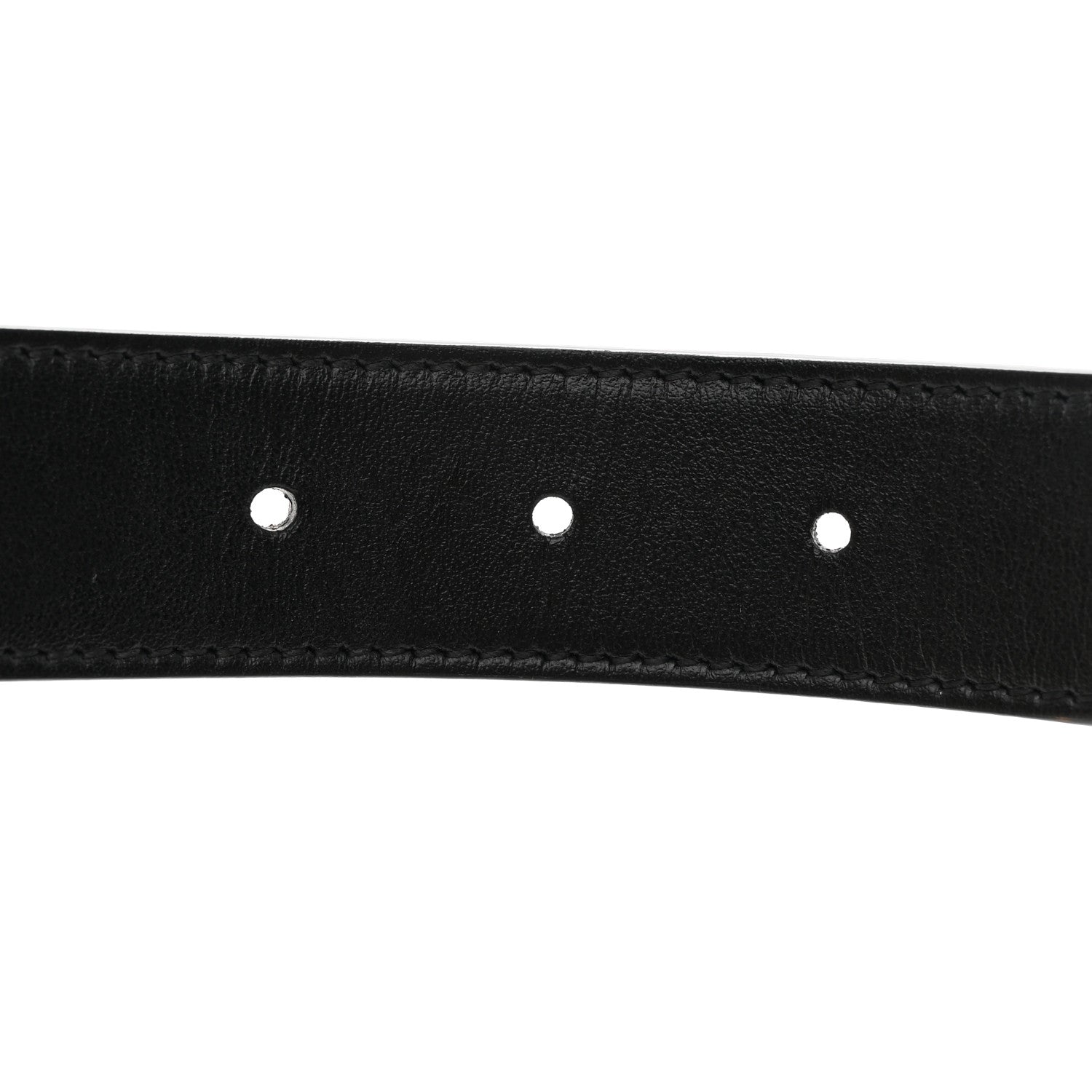 GG Supreme Monogram Plutone Calfskin Double G Reversible 30mm Belt 80 32 Beige Ebony Black
