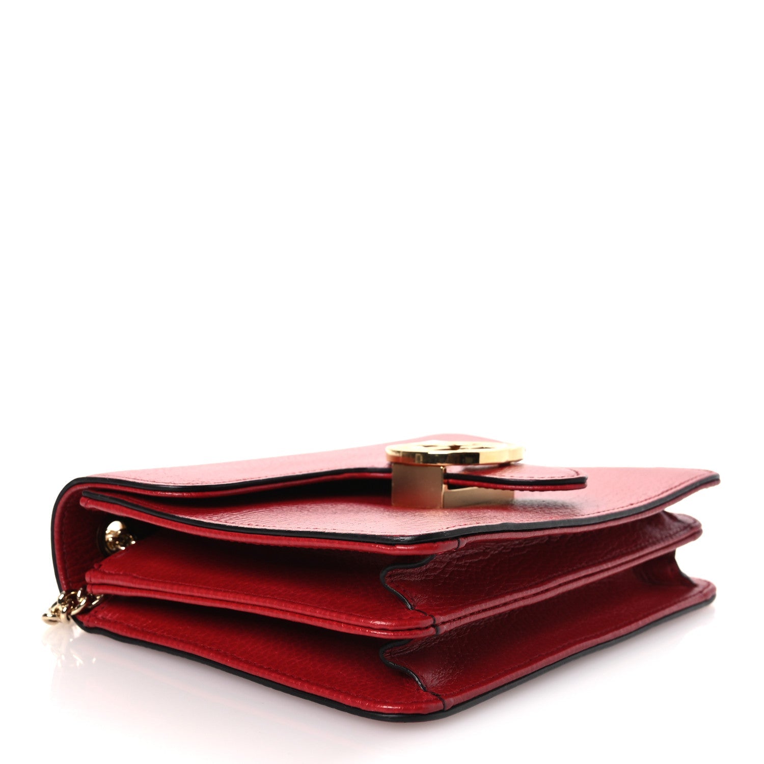 Dollar Calfskin Small Interlocking G Shoulder Bag Red