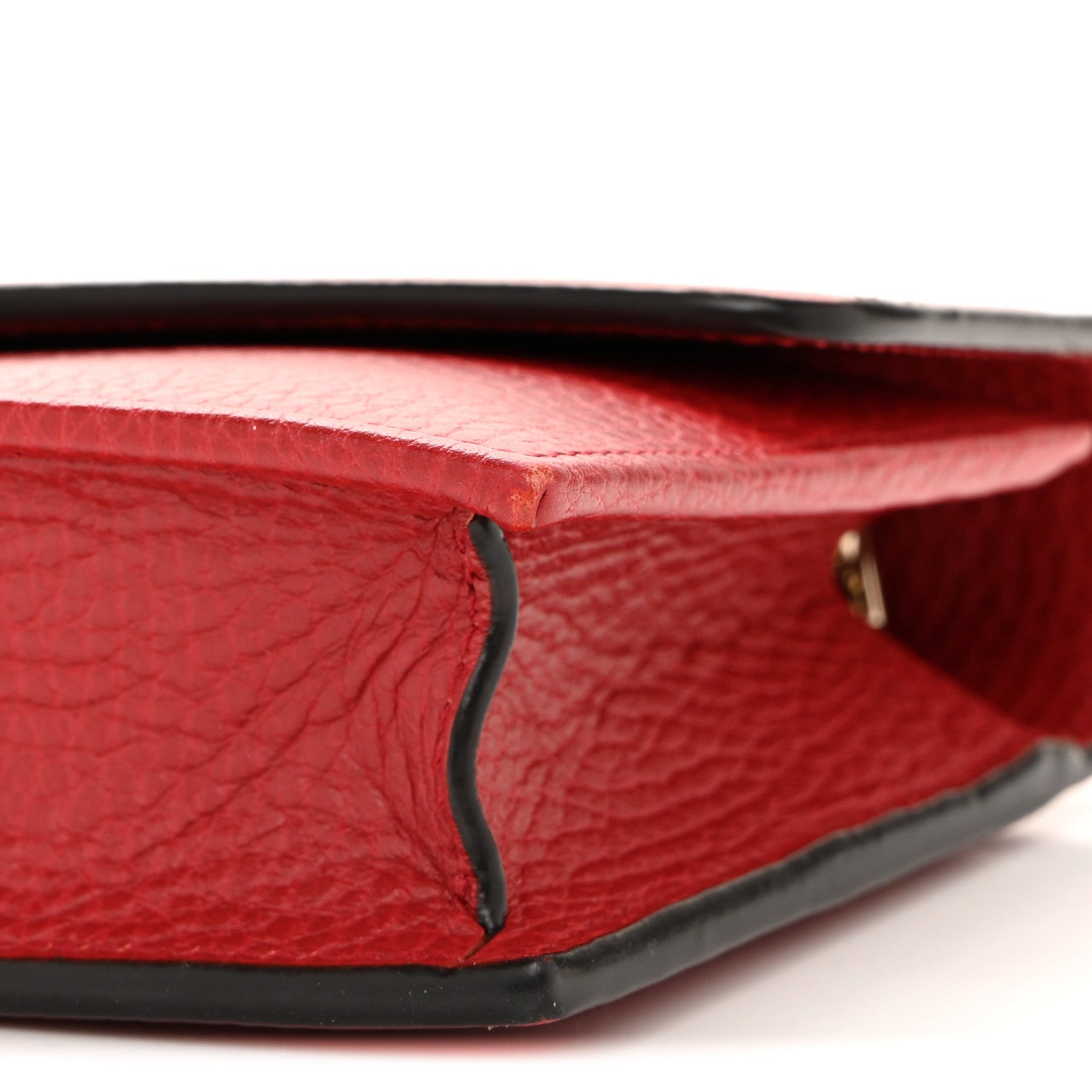 Dollar Calfskin Interlocking G Chain Wallet Red