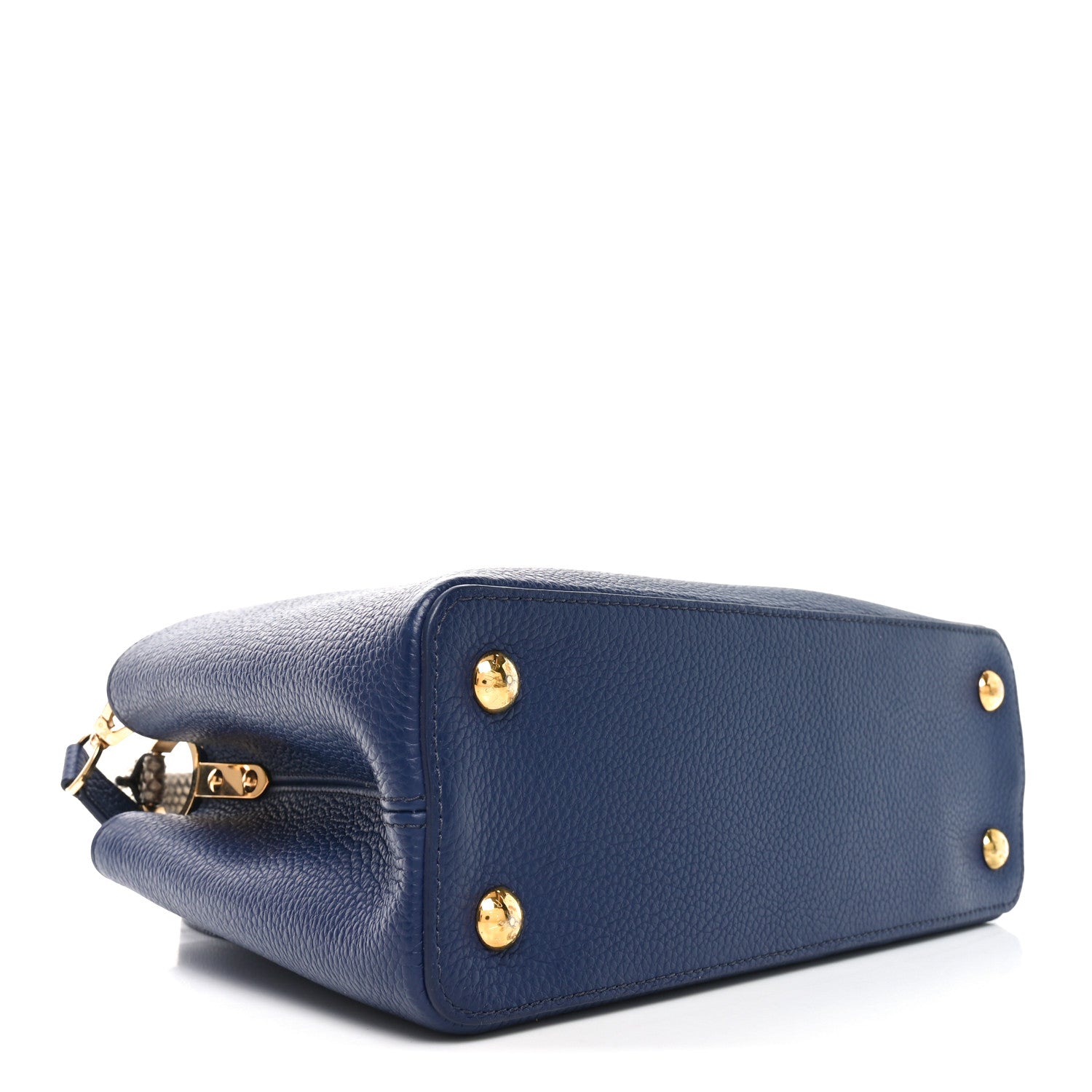 Taurillon Snakeskin Capucines MM Blue
