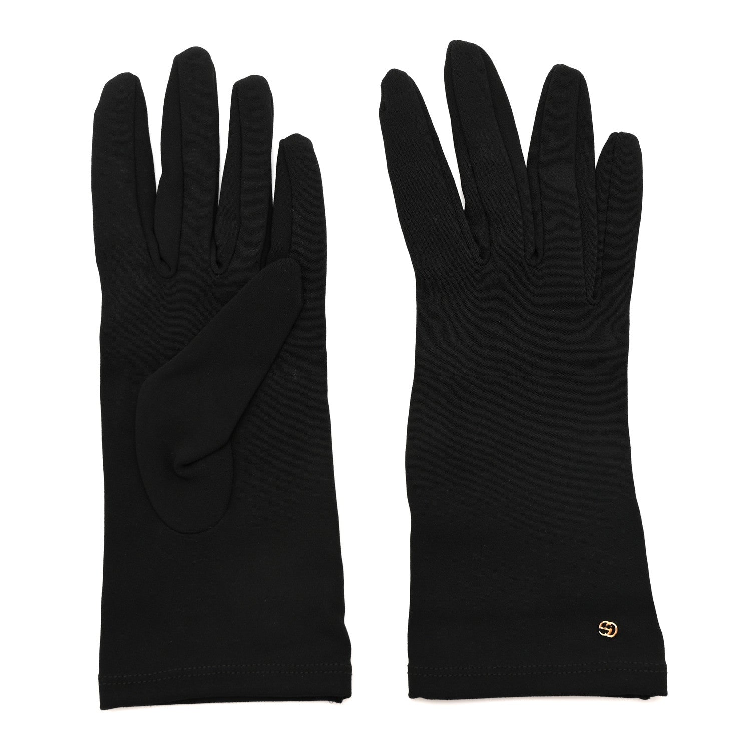 Viscose Interlocking G Cady Gloves 7.5 Black